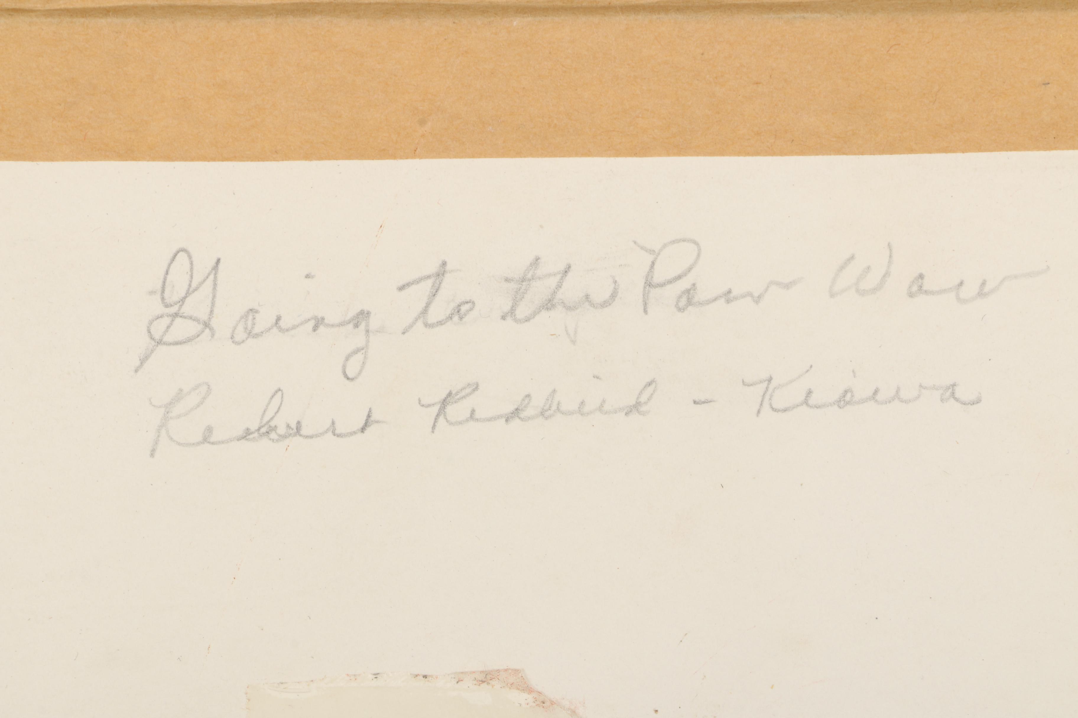 Robert Redbird "Going to the Pow Wow" Gouache Painting