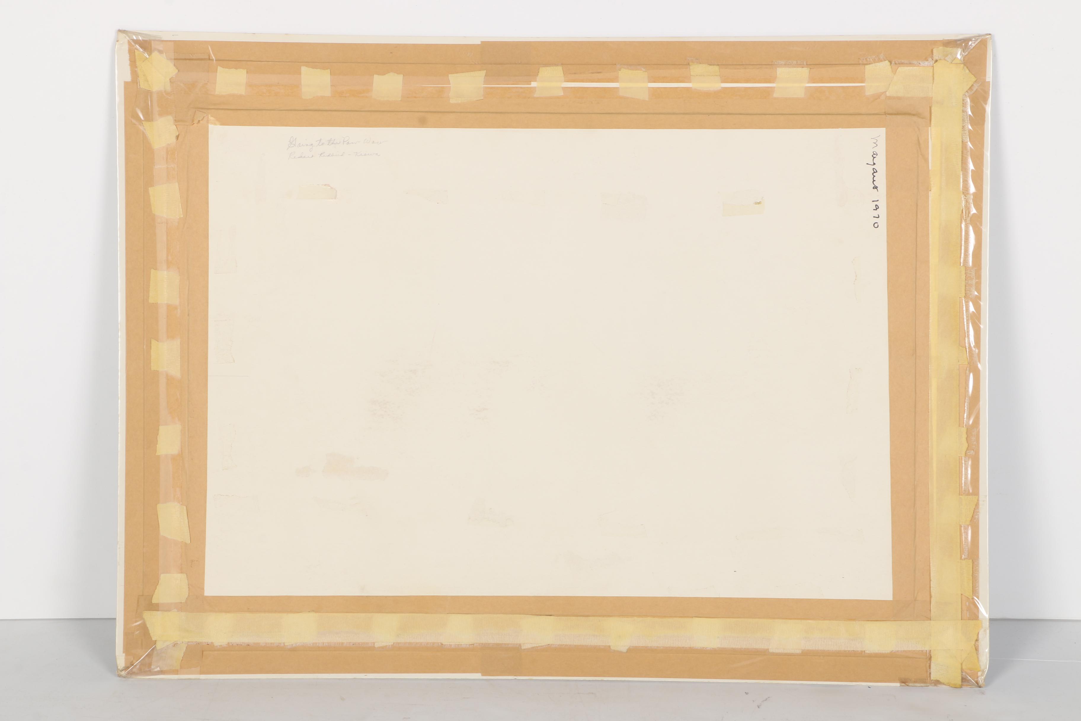 Robert Redbird "Going to the Pow Wow" Gouache Painting