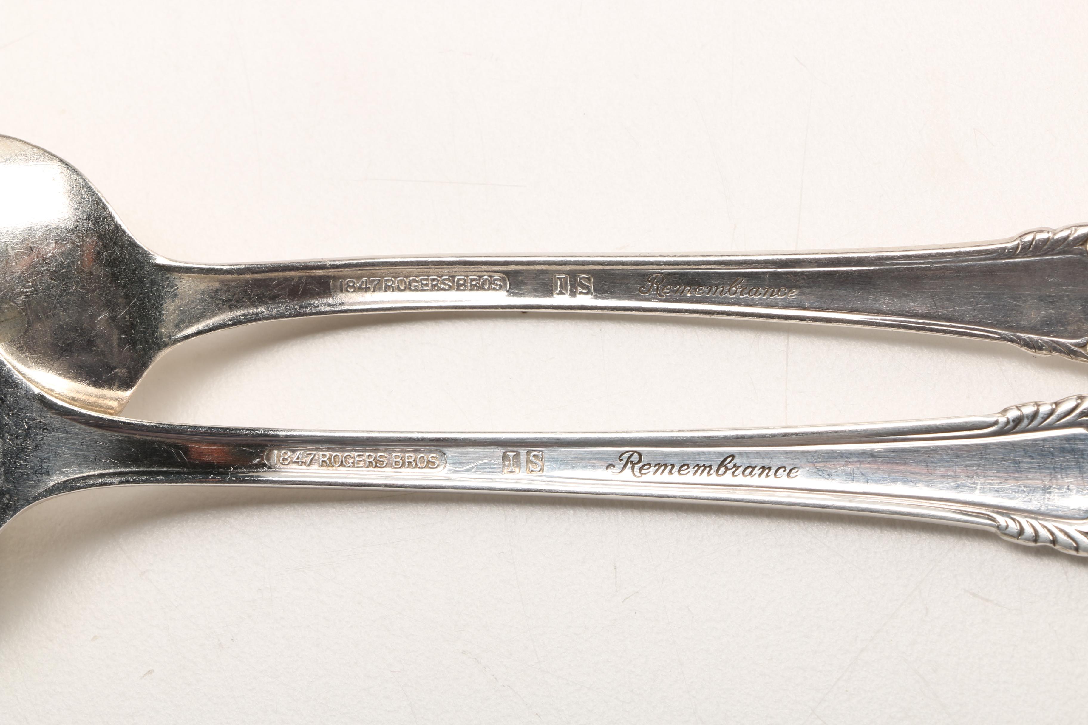 1847 Rogers Bros "Remembrance" Silver Plate Flatware