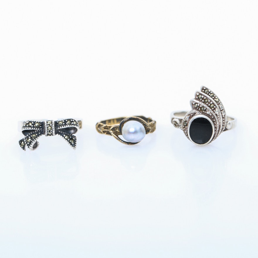 Grouping of Sterling Silver Rings