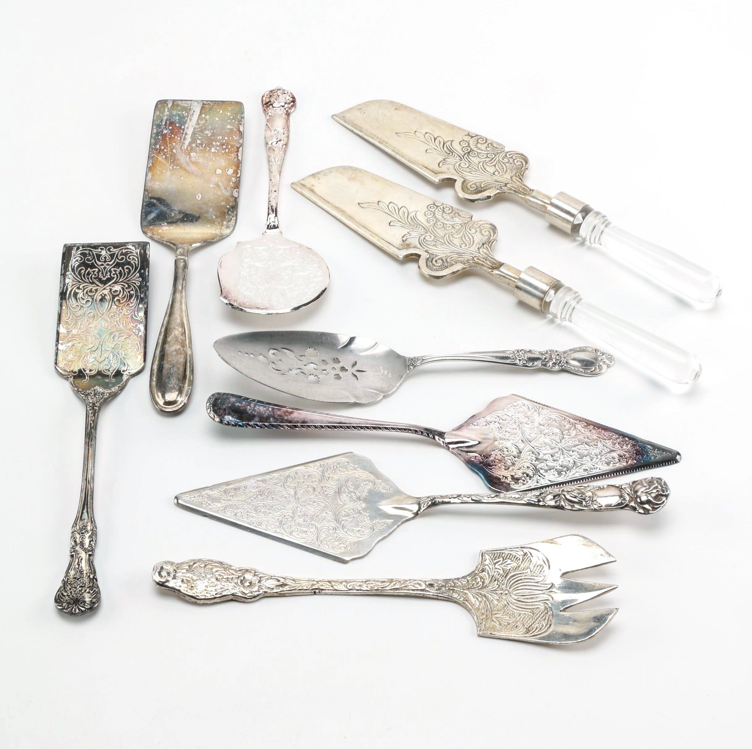 Silver Plated Serving Flatware Including Rogers Bros