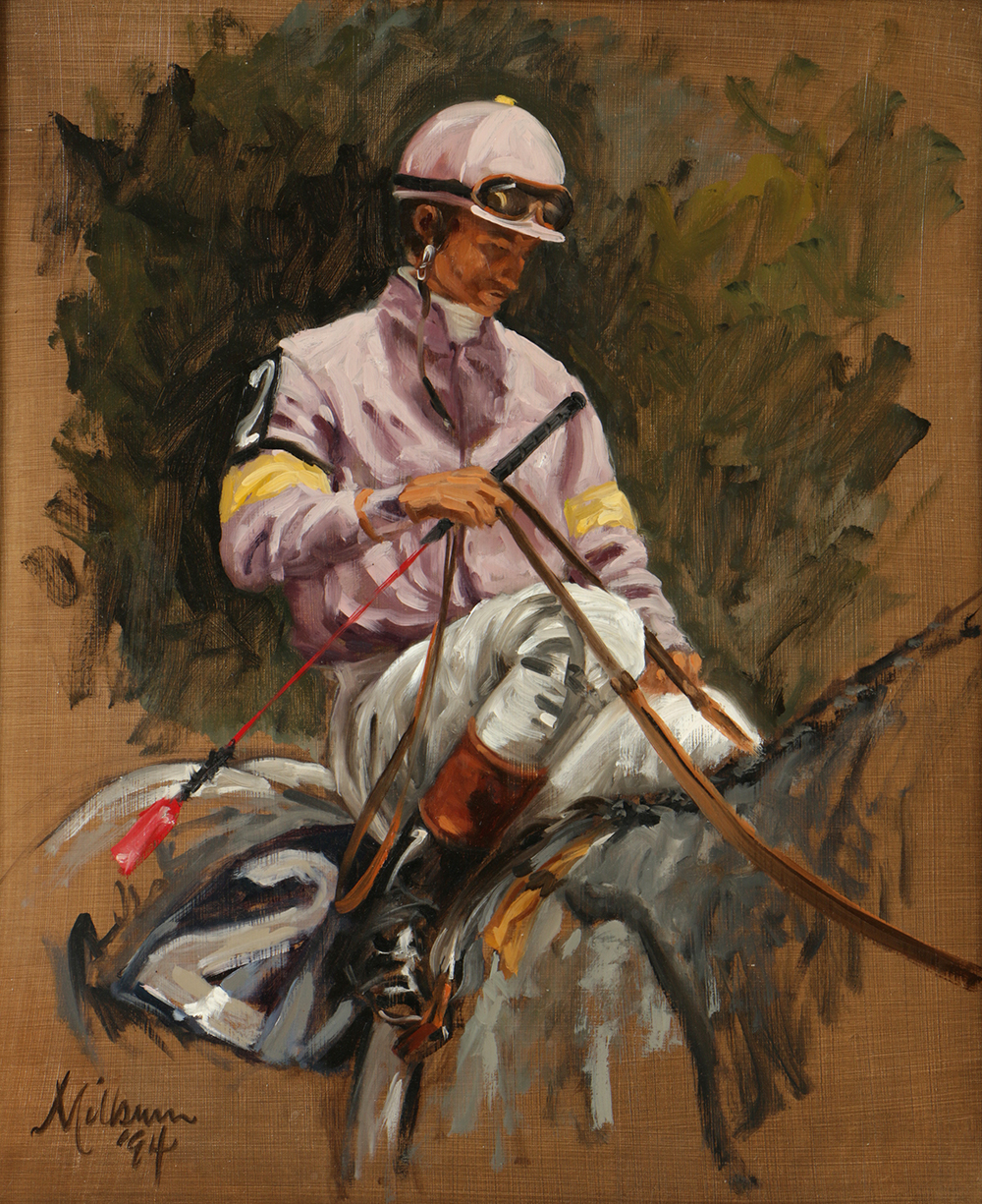 Nancy Milburn Kleck Oil Painting on Canvas Portrait of Pat Day