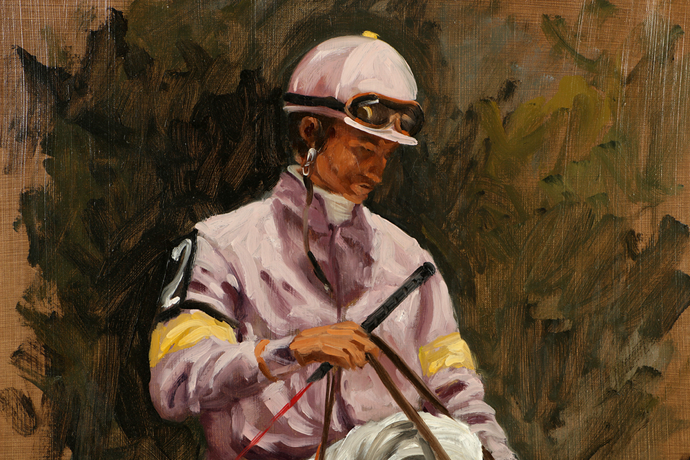 Nancy Milburn Kleck Oil Painting on Canvas Portrait of Pat Day