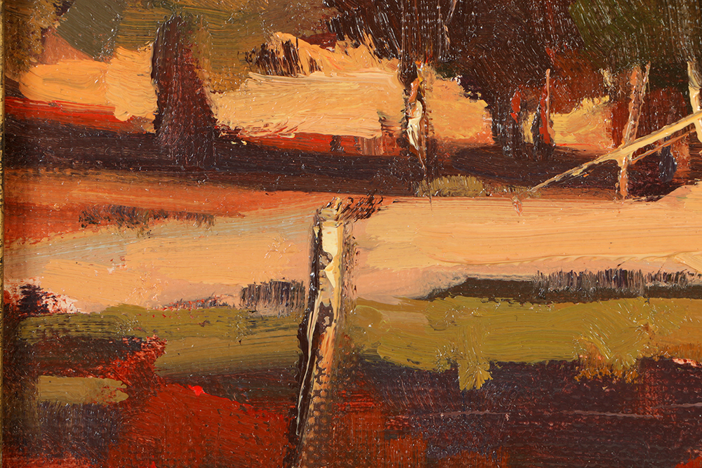 Bill Fletcher Oil Painting on Canvas Board "Autumn Fields"