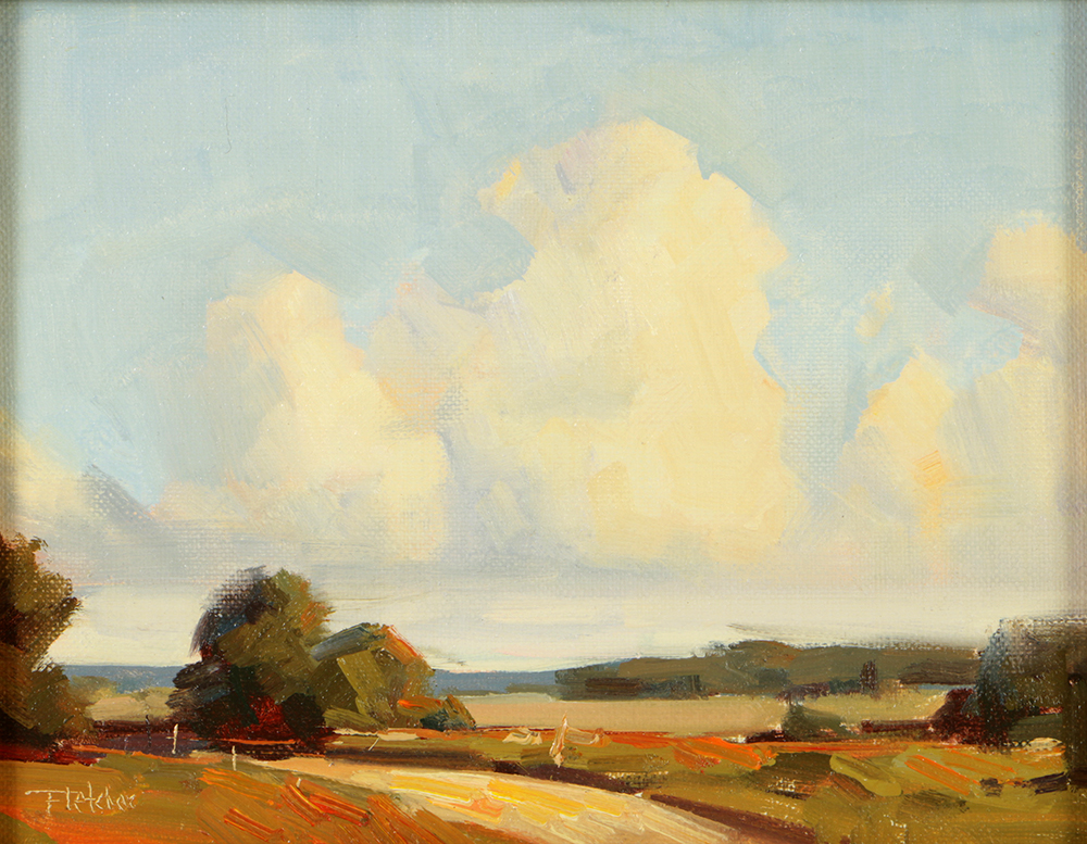 Bill Fletcher Oil Painting on Canvas Board "Summer Clouds"