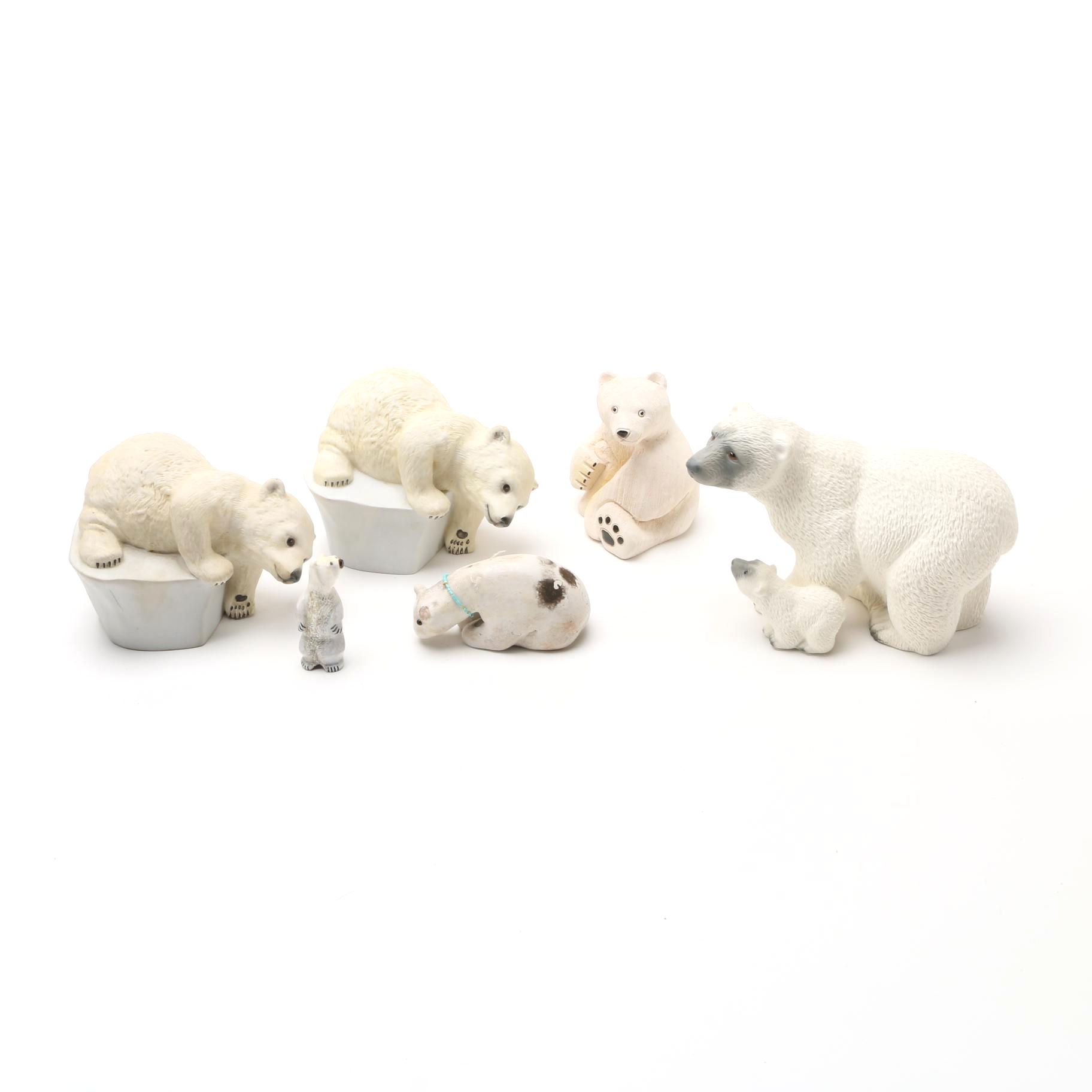 Ceramic Polar Bear Figurines