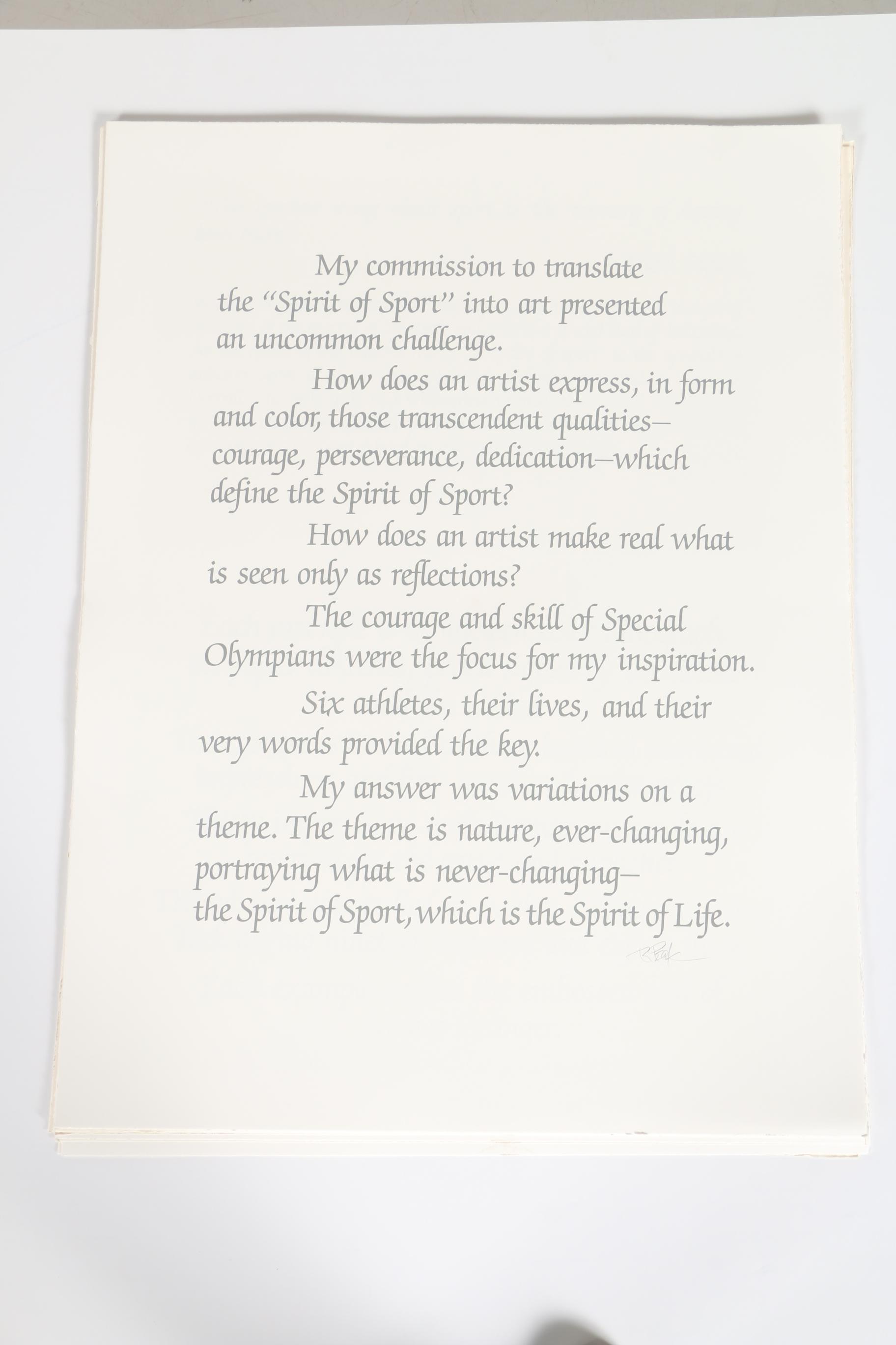 Robert Peak Limited Edition Lithographs "The Spirit of Sport"