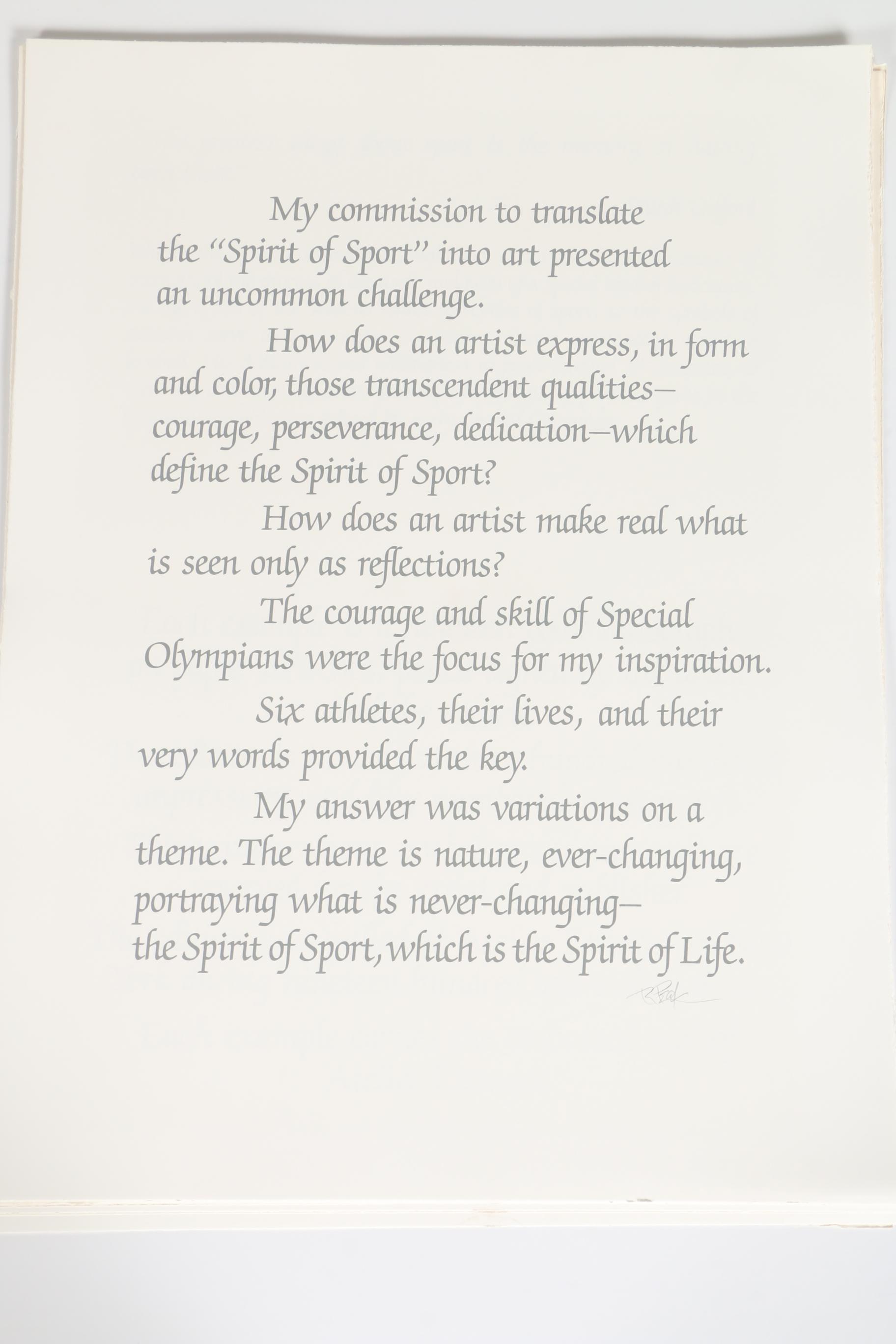 Robert Peak Limited Edition Lithographs "The Spirit of Sport"