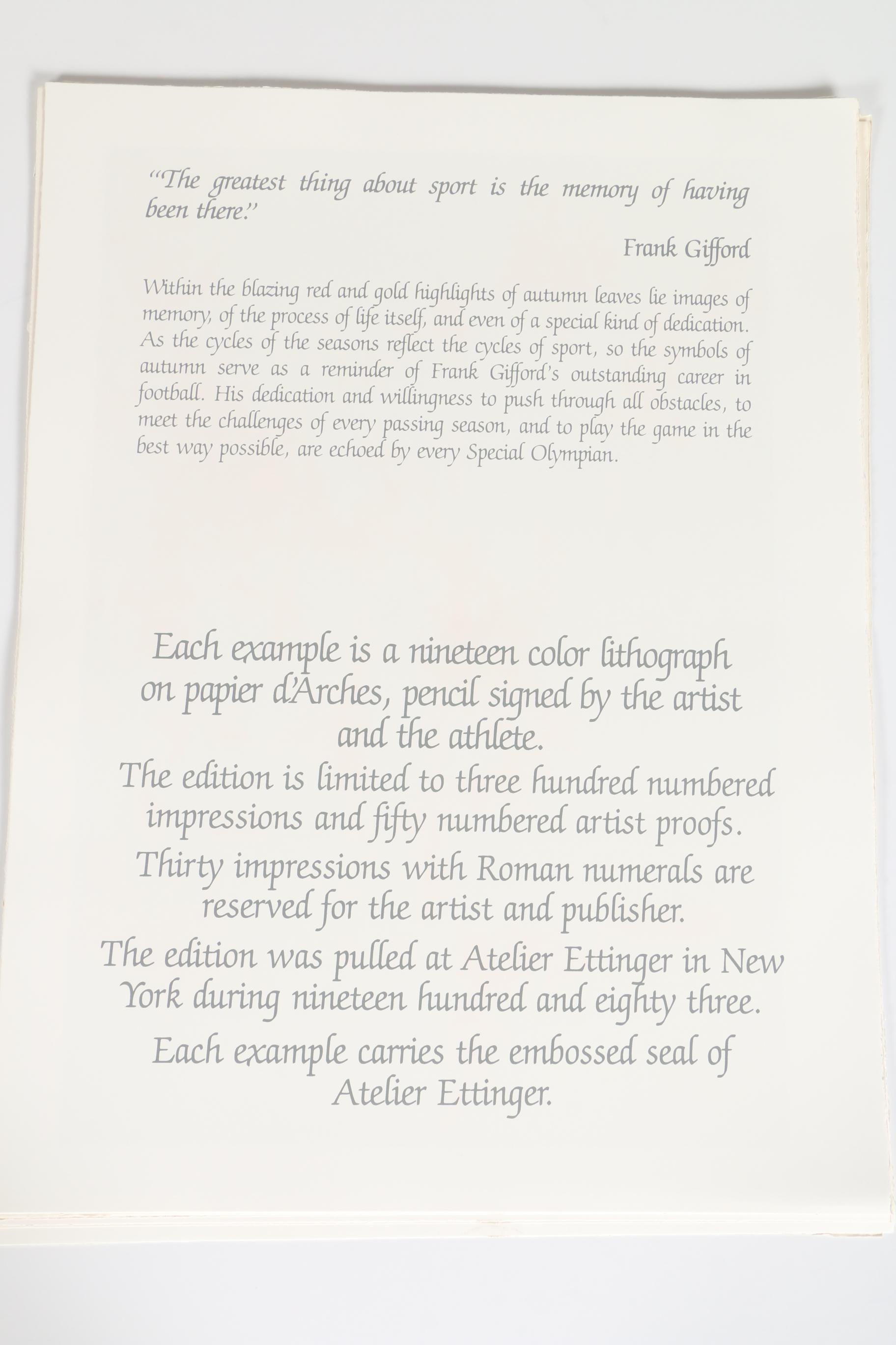 Robert Peak Limited Edition Lithographs "The Spirit of Sport"