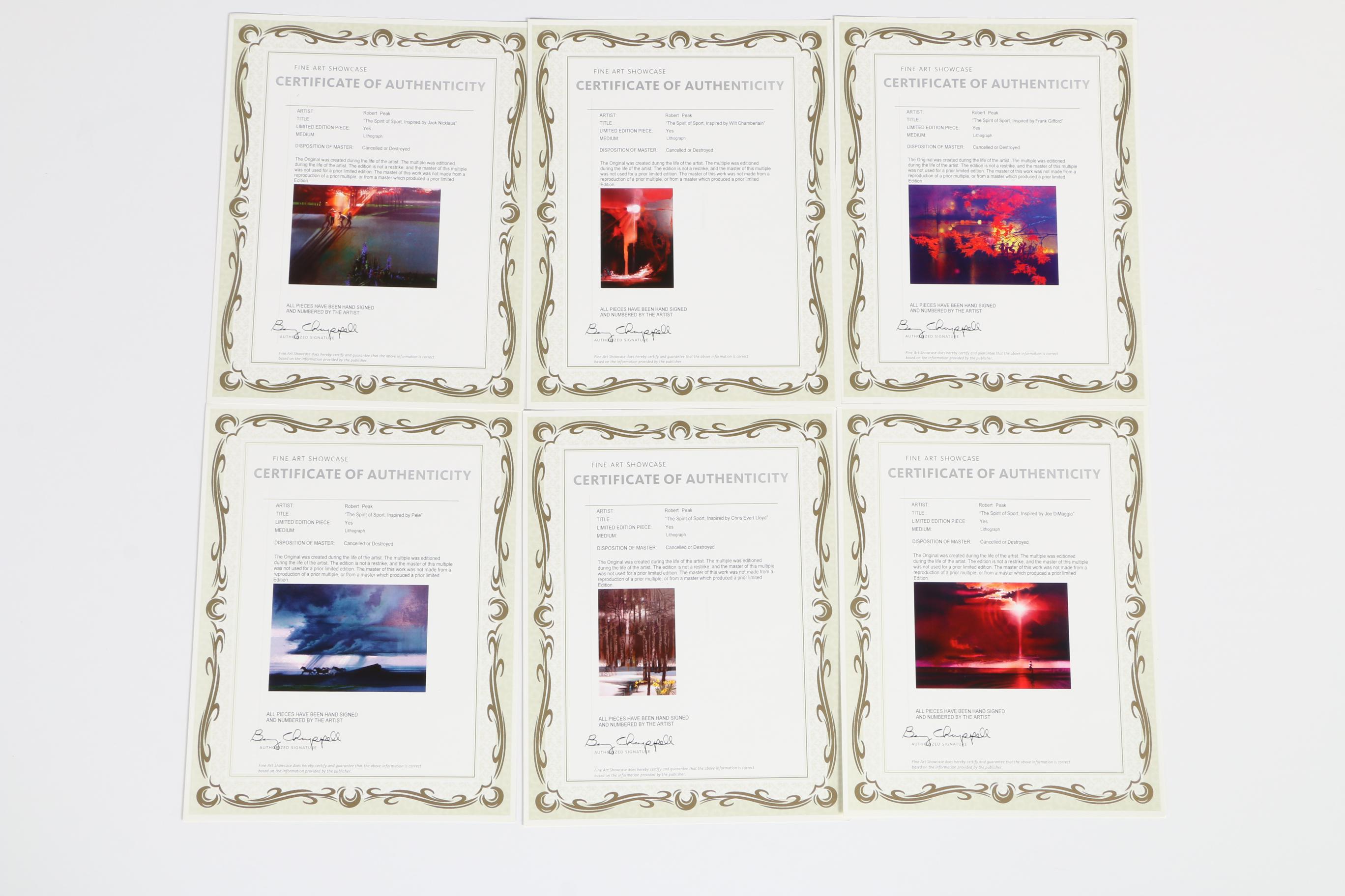 Robert Peak Limited Edition Lithographs "The Spirit of Sport"