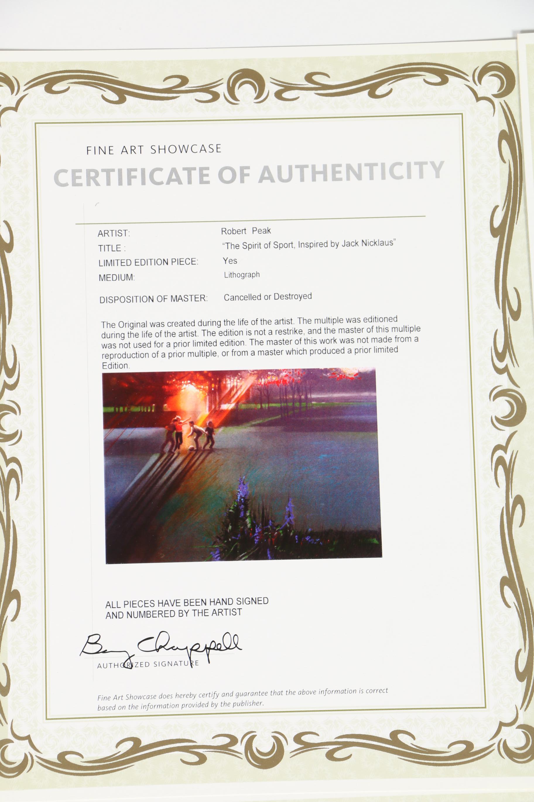 Robert Peak Limited Edition Lithographs "The Spirit of Sport"