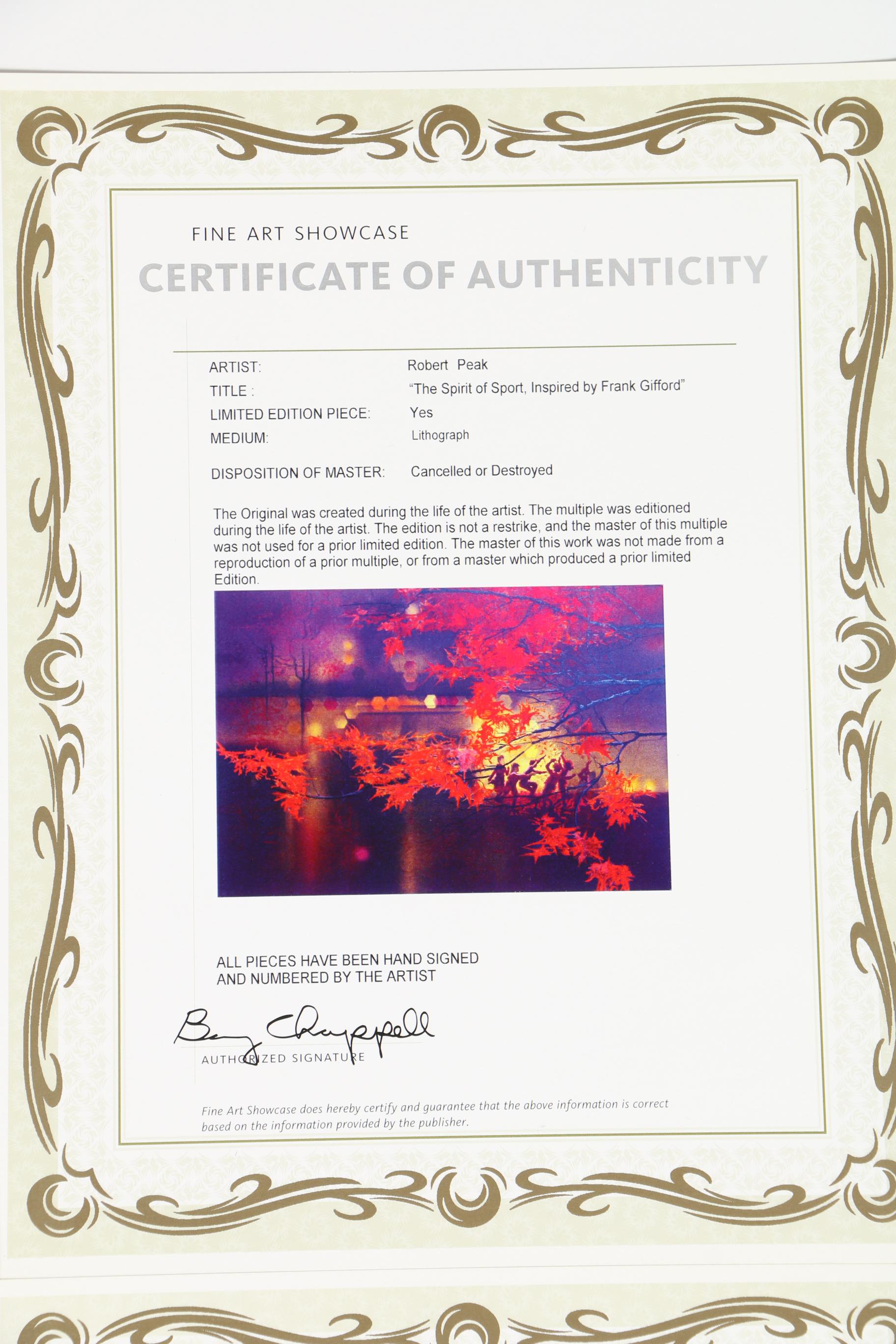 Robert Peak Limited Edition Lithographs "The Spirit of Sport"