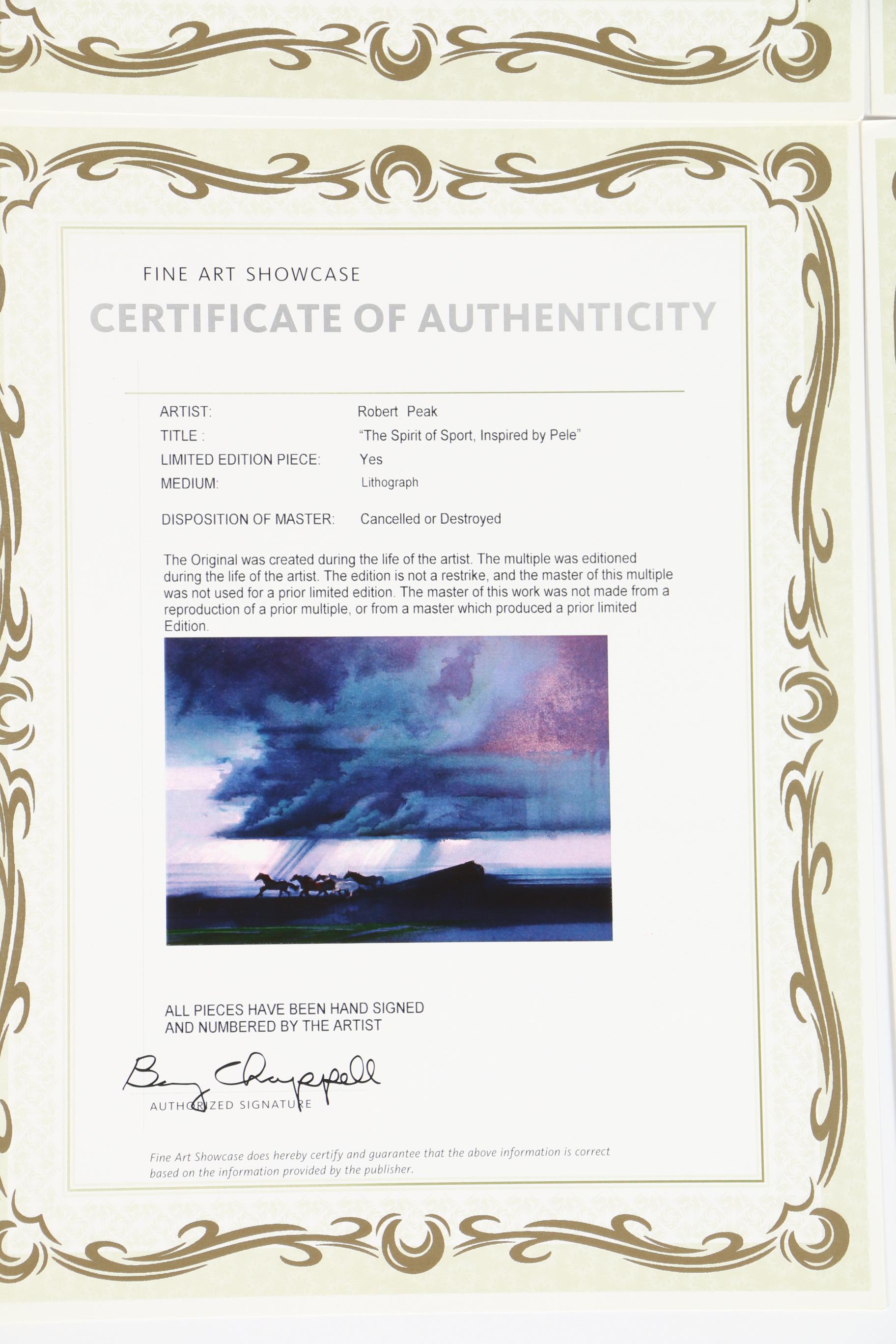 Robert Peak Limited Edition Lithographs "The Spirit of Sport"