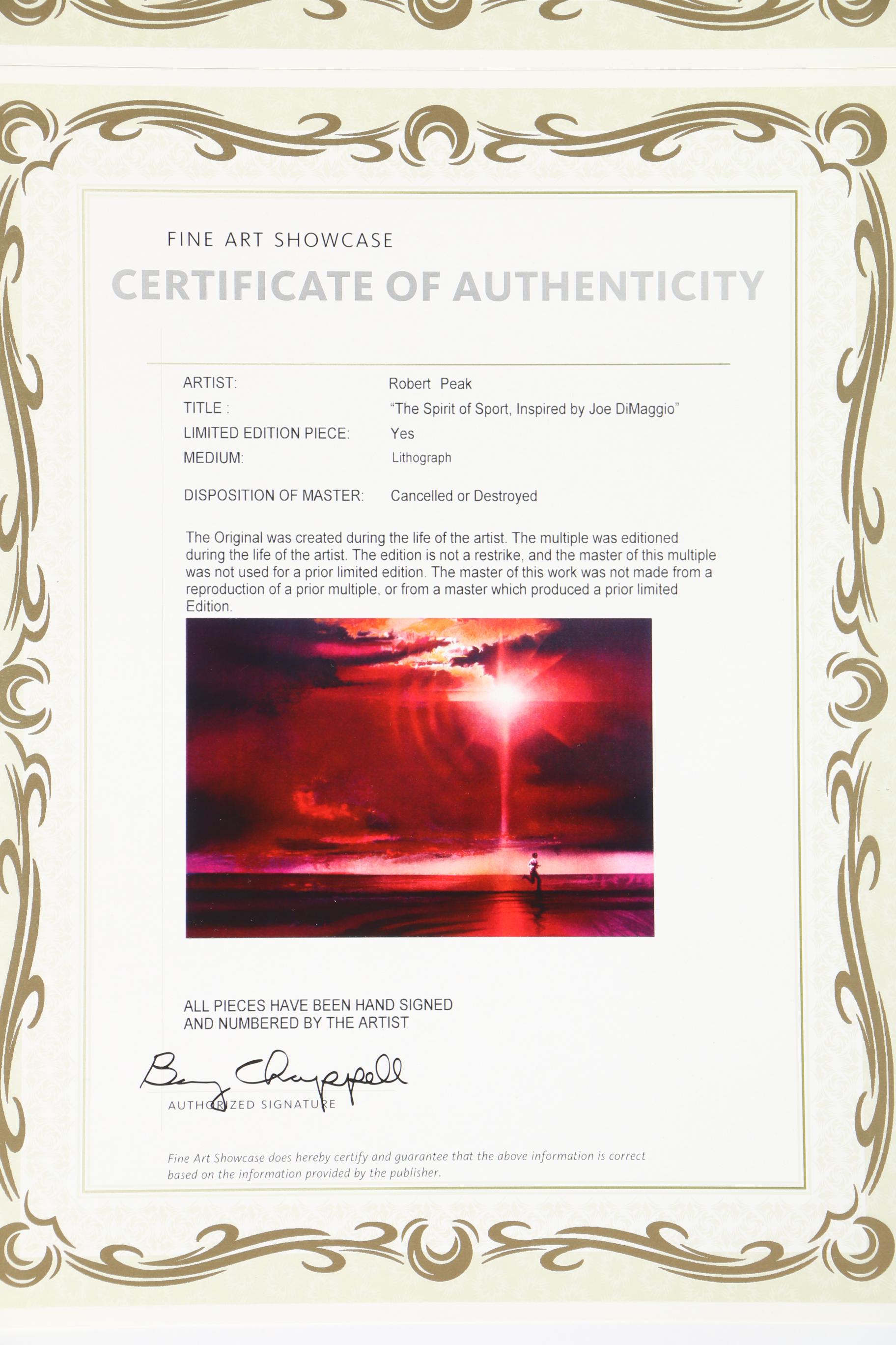 Robert Peak Limited Edition Lithographs "The Spirit of Sport"