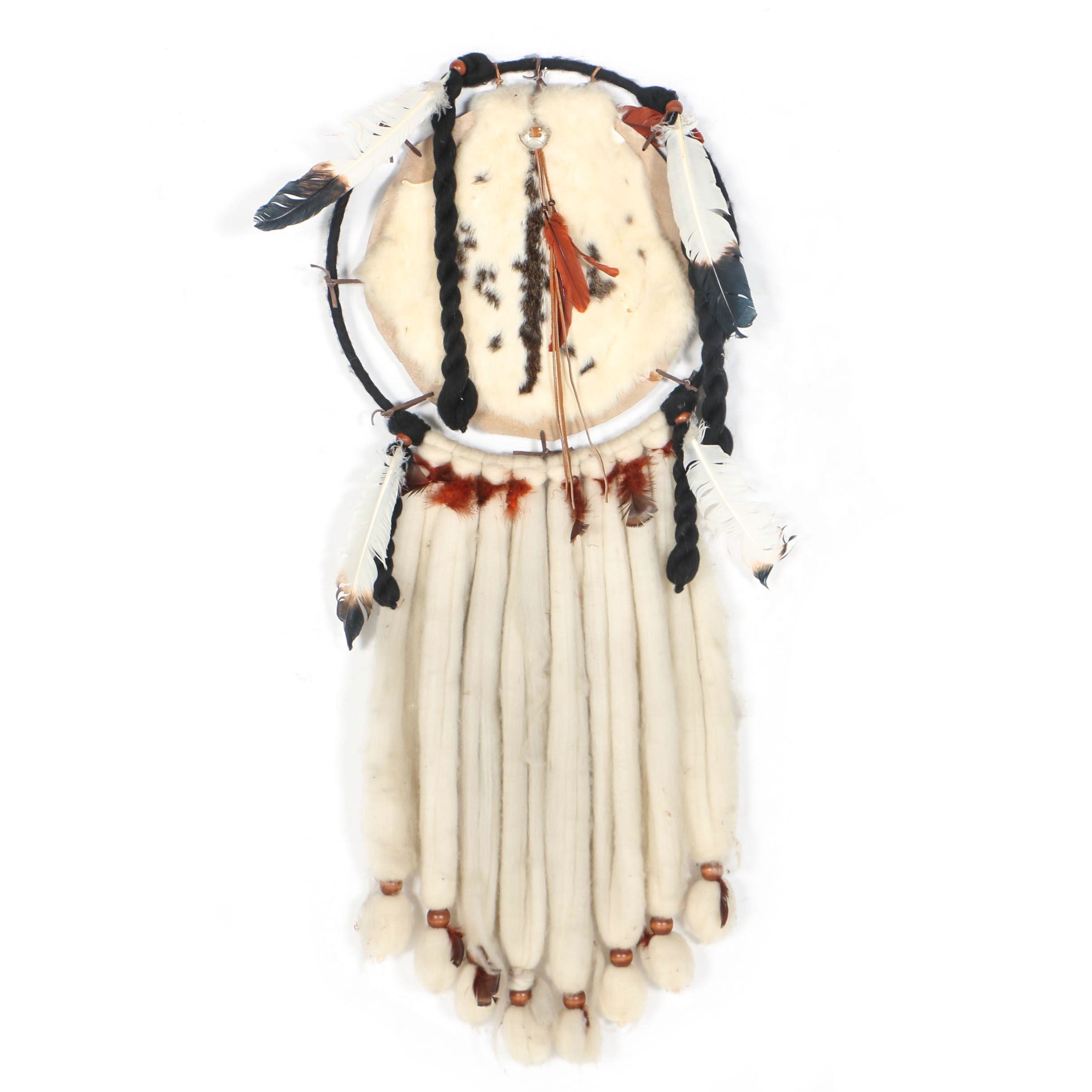 Native American Style Rabbit Fur Dream Catcher