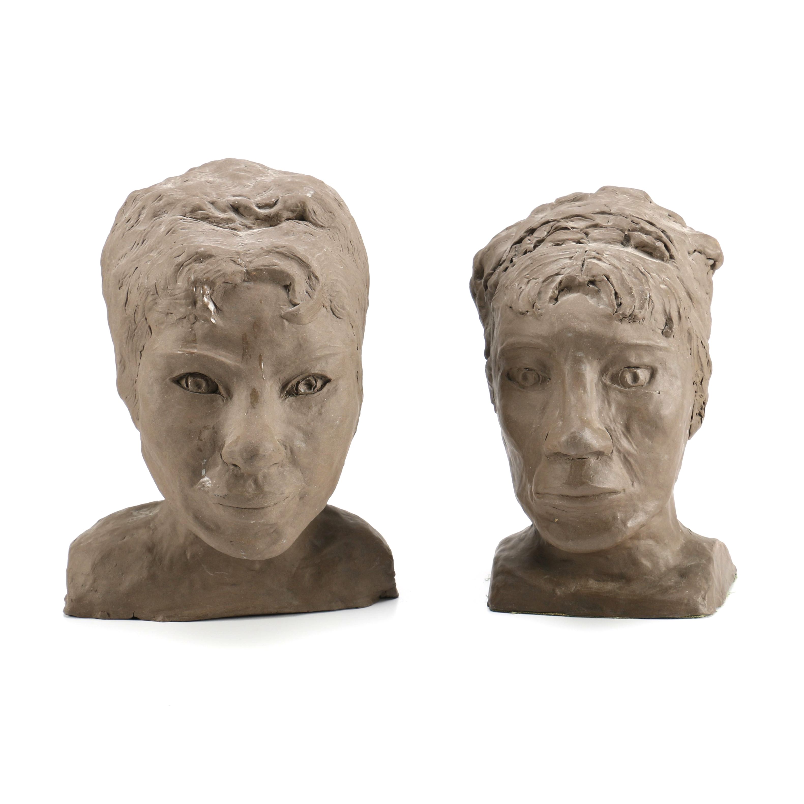 Clay Busts of Women Portraiture
