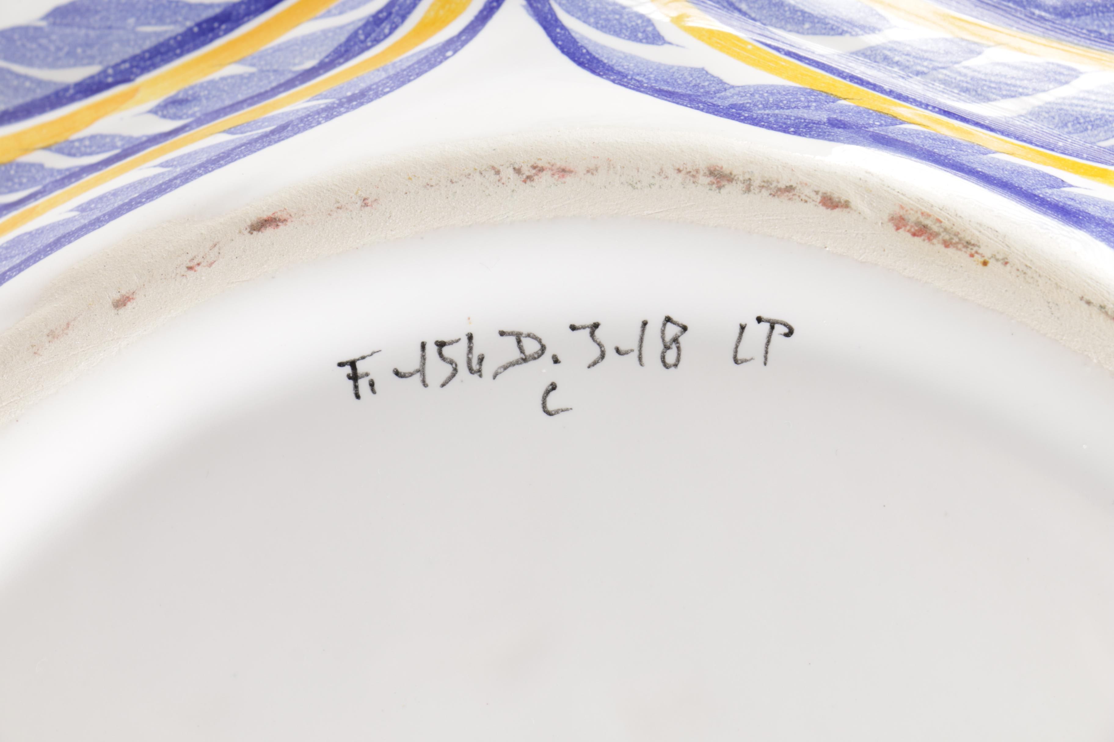 Late 20th Century Henriot Quimper Swan Basket