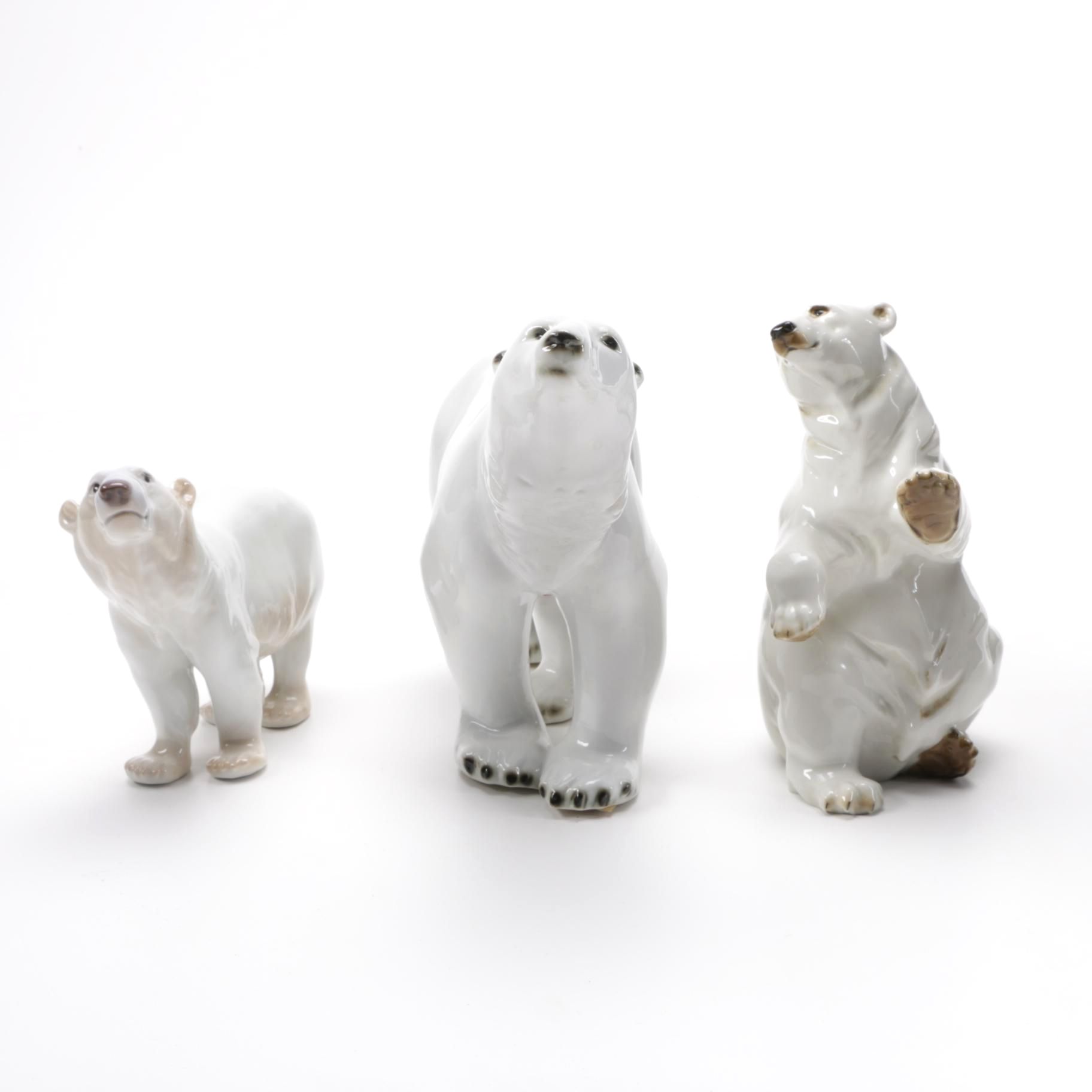 Ceramic Polar Bears From Hutschenreuther, Royal Dux, B&G