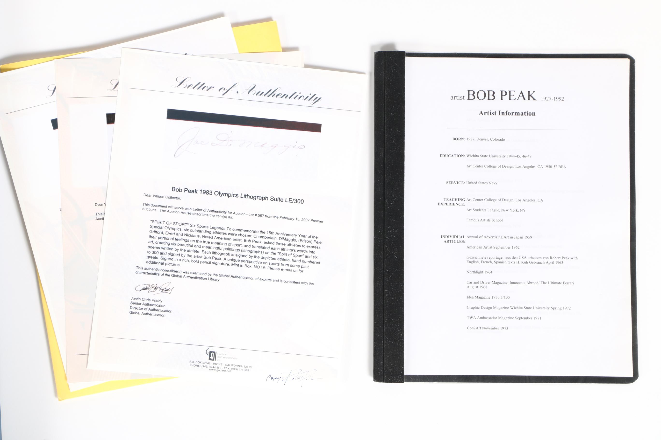 Robert Peak Limited Edition Lithographs "The Spirit of Sport"