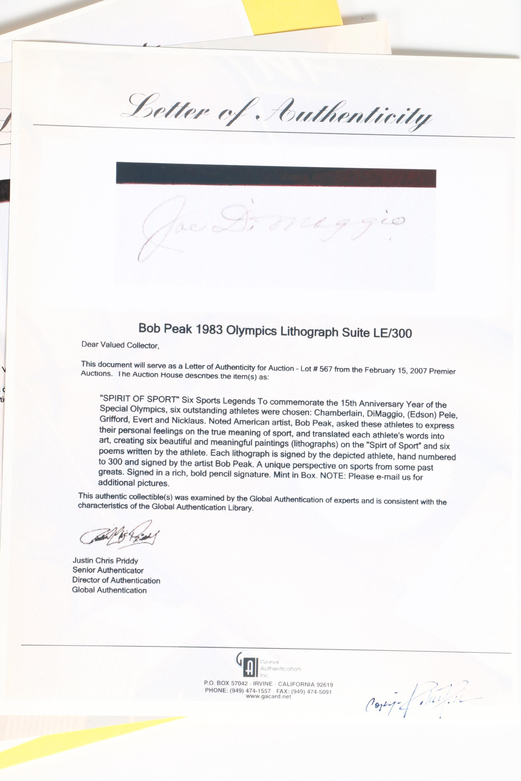 Robert Peak Limited Edition Lithographs "The Spirit of Sport"