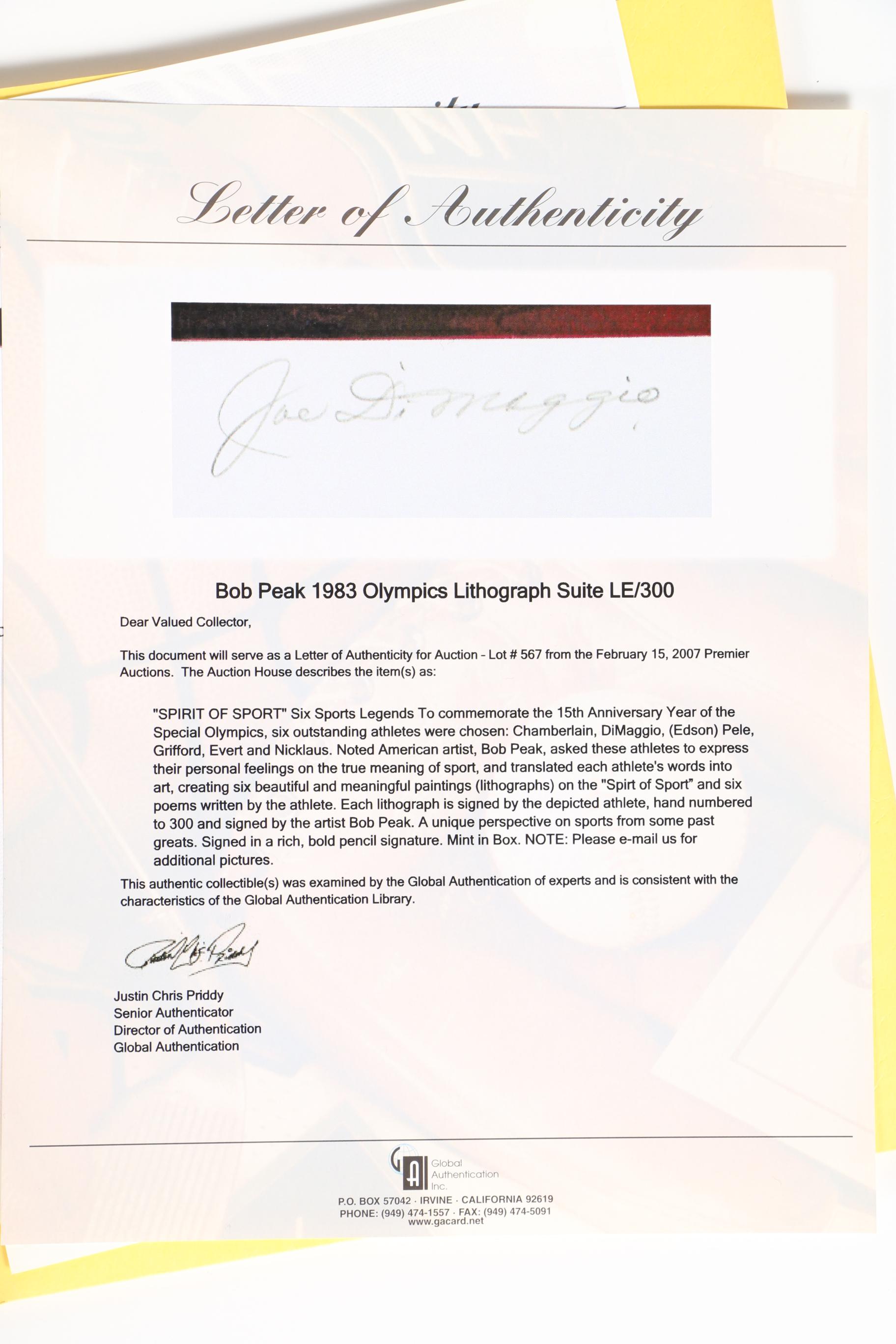 Robert Peak Limited Edition Lithographs "The Spirit of Sport"