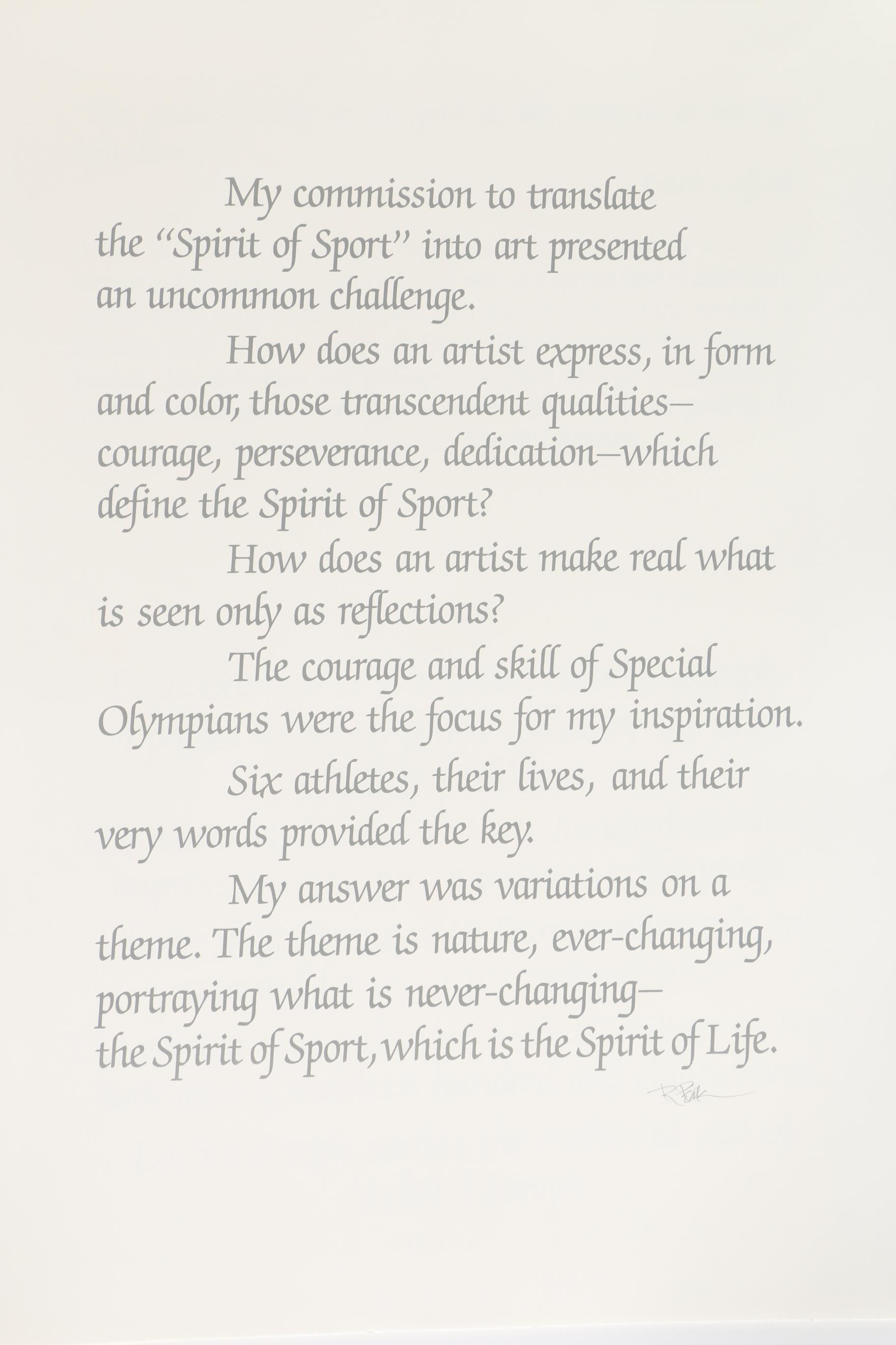 Robert Peak Limited Edition Lithographs "The Spirit of Sport"