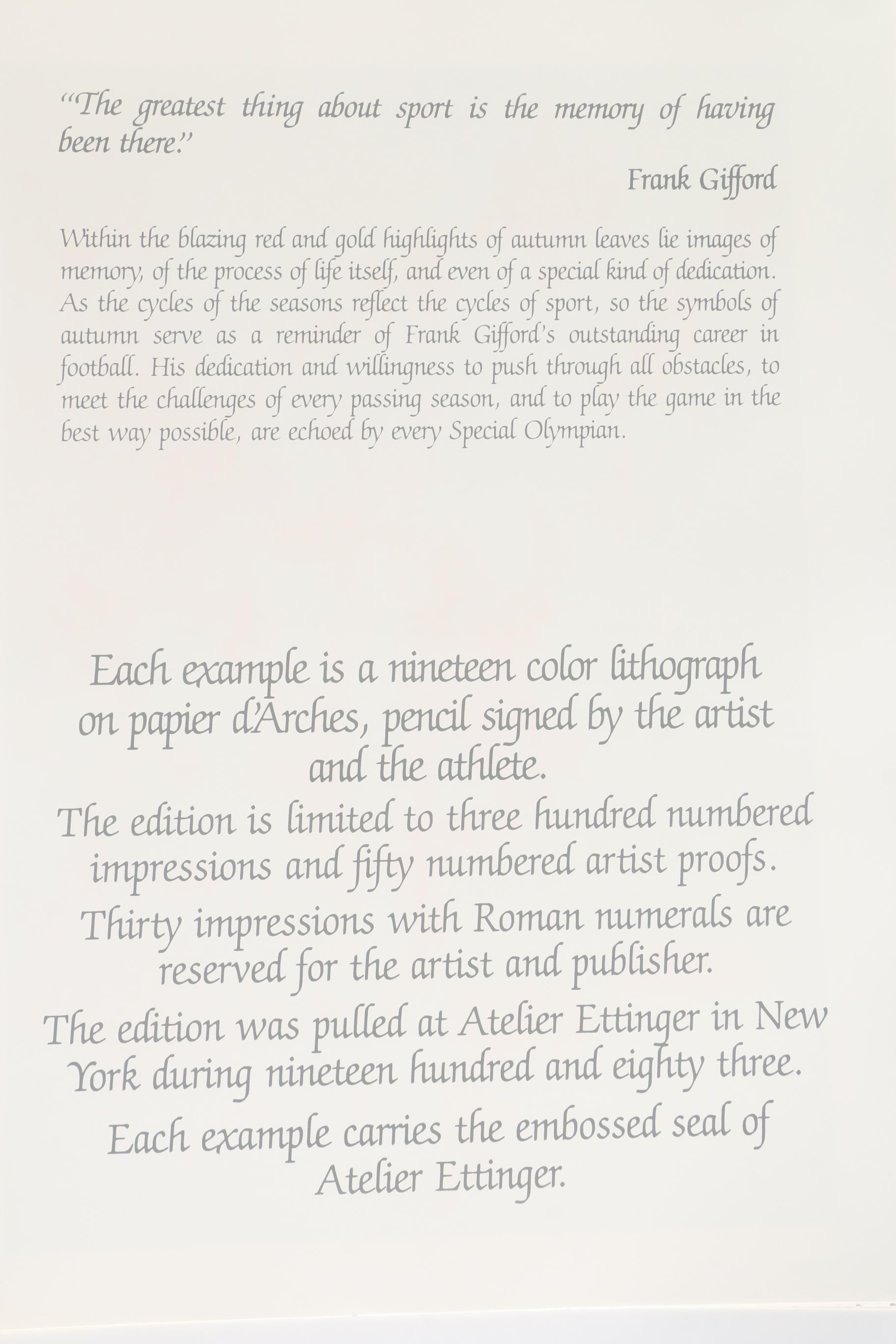 Robert Peak Limited Edition Lithographs "The Spirit of Sport"