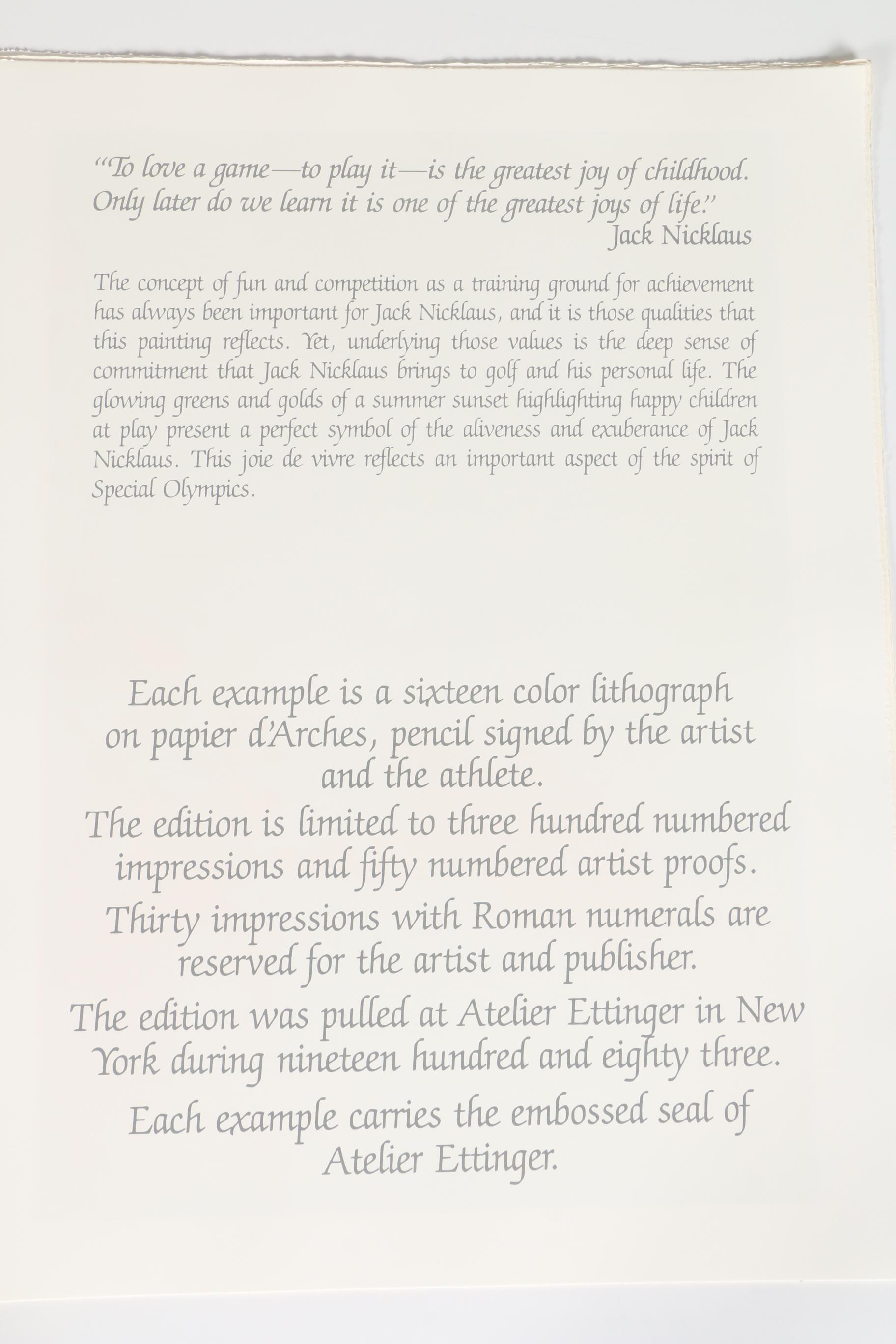 Robert Peak Limited Edition Lithographs "The Spirit of Sport"