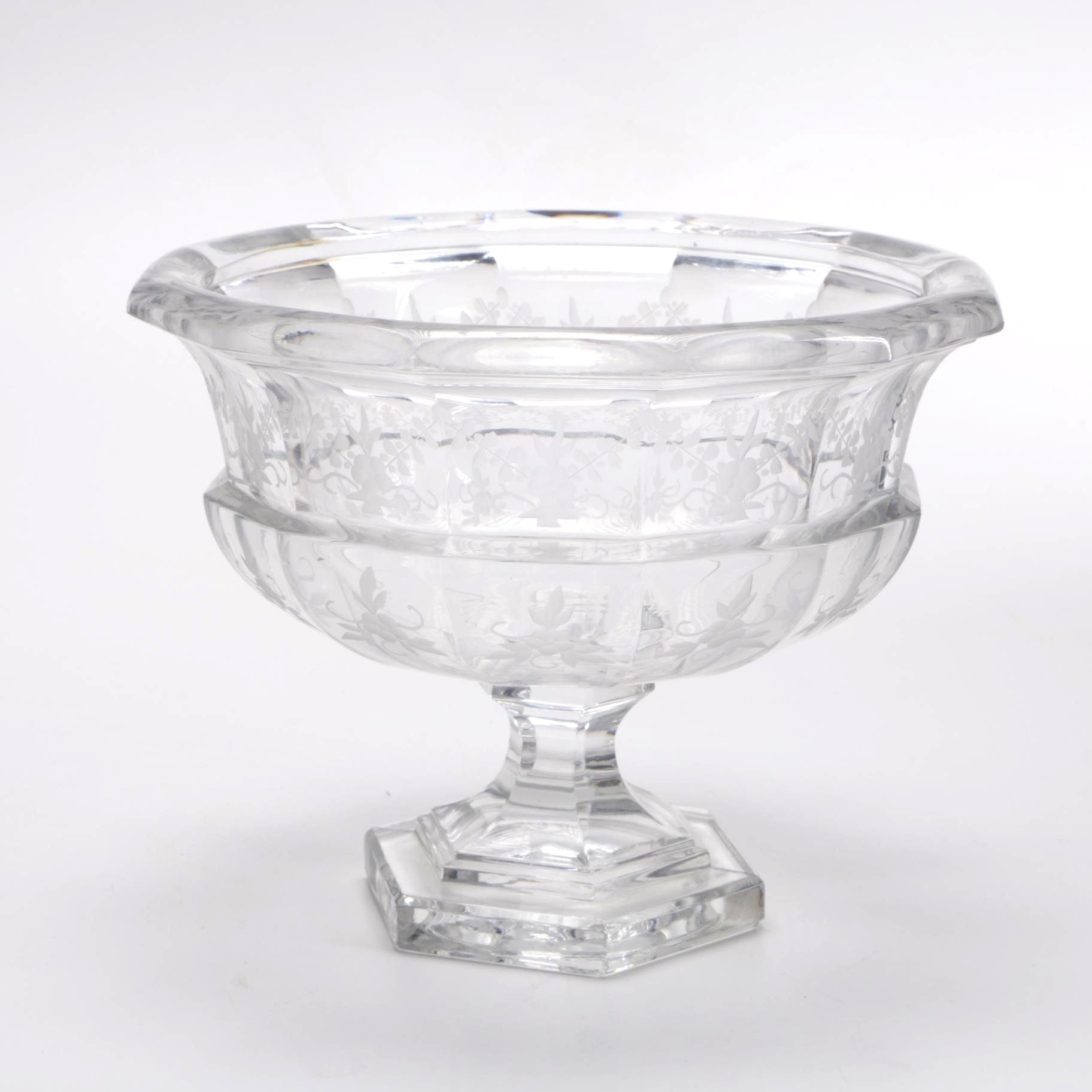Large Crystal Pedestal Bowl