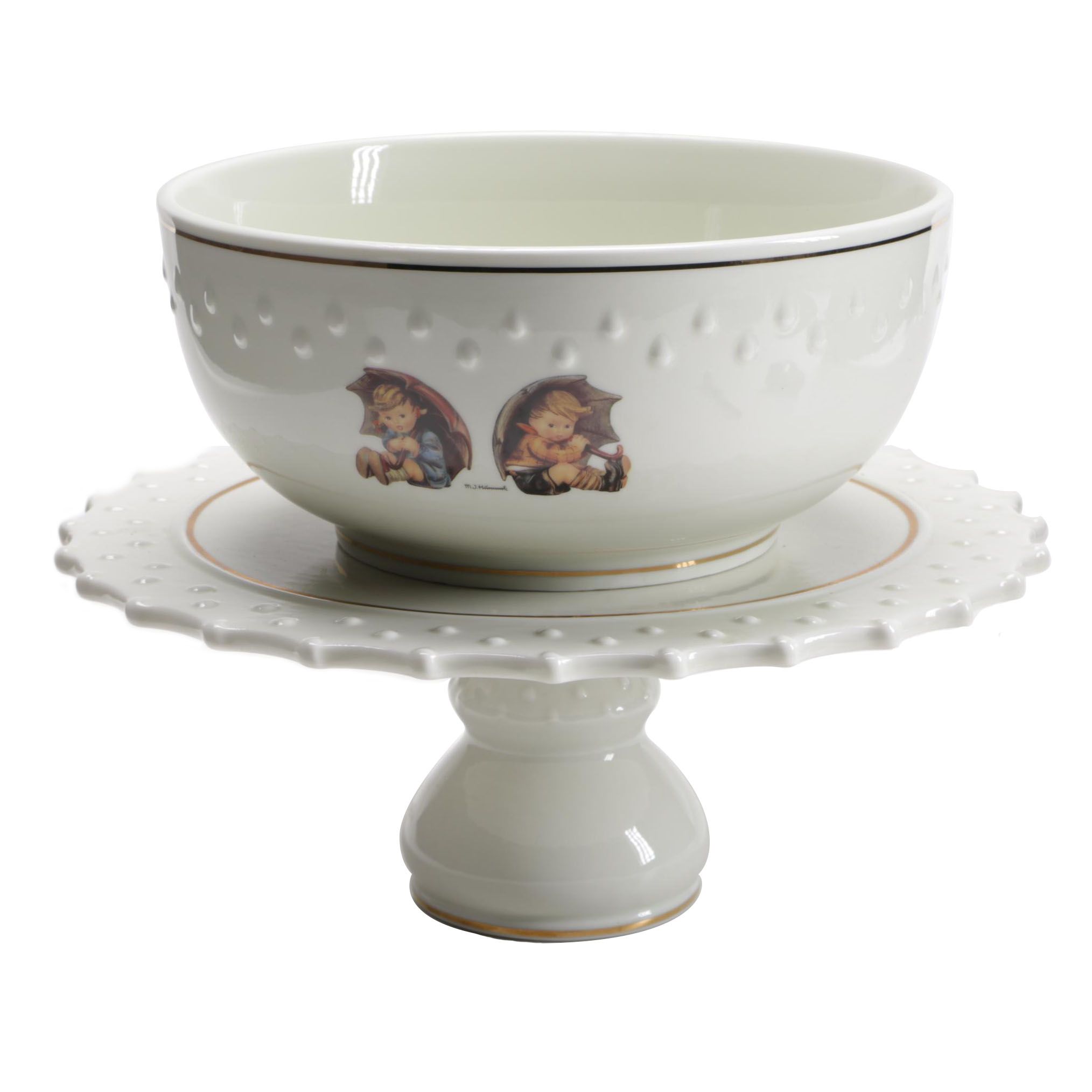 Hummel Cake Platter & Bowl