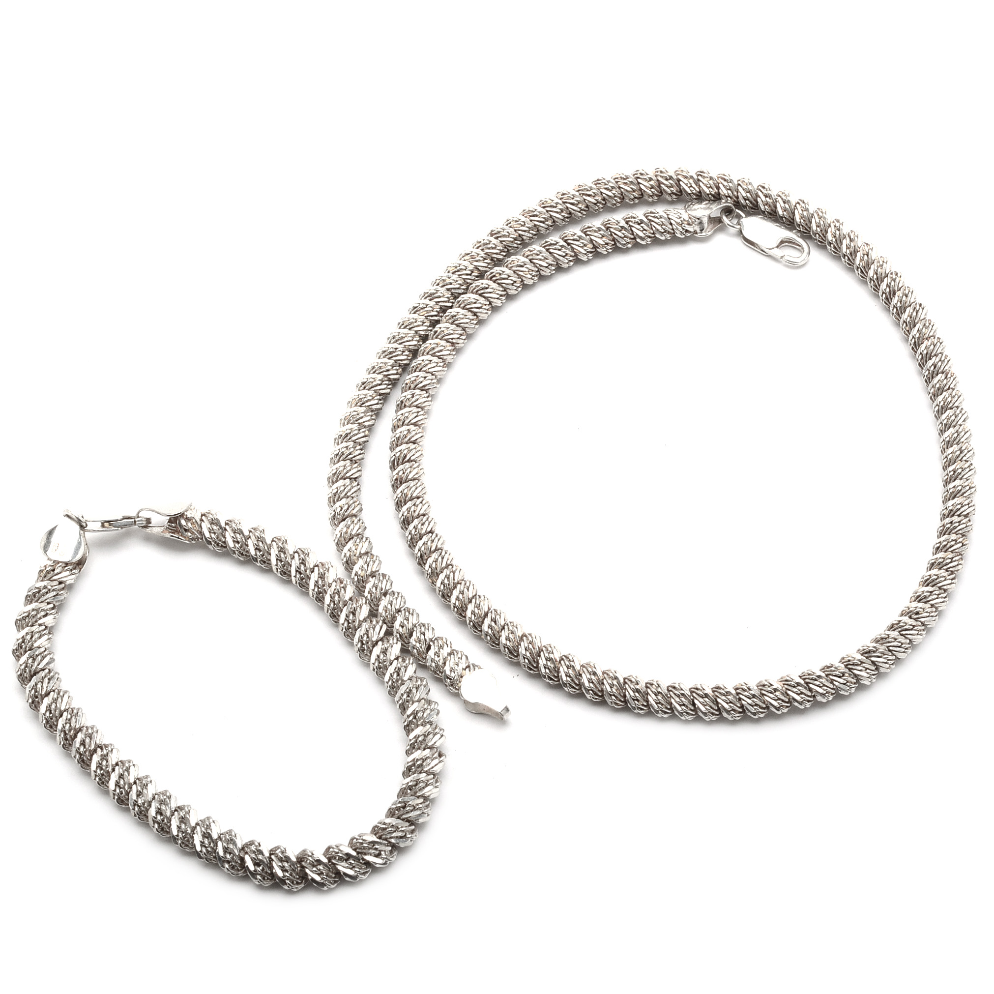 Vintage Milor Sterling Silver Necklace and Bracelet