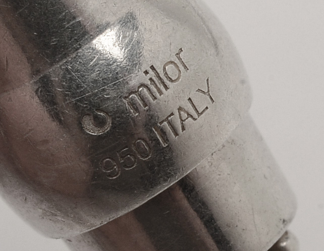 Two Vintage Milor 950 Silver Bracelets with Magnetic Clasps