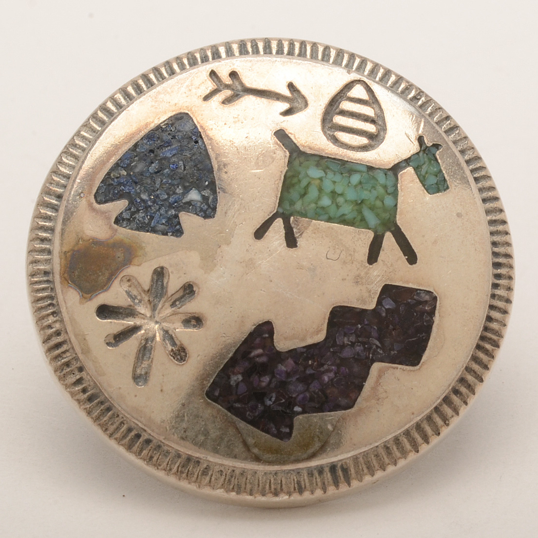 Carolyn Pollack Sterling Inlaid Storyteller Pierced Earrings