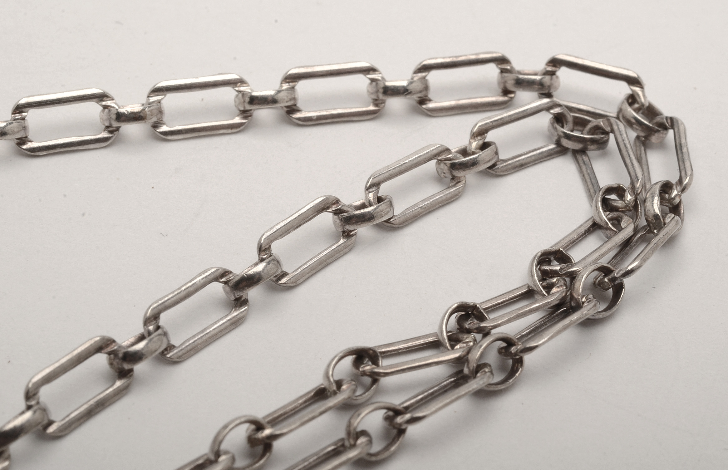 Native American Style Sterling and Turquoise Link Necklace