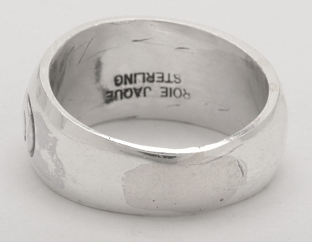 Roie Jaque Native American Navajo Sterling Silver Inlaid Band