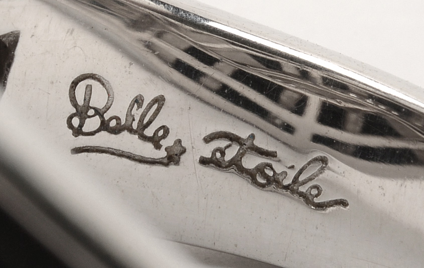 Belle Etoile Sterling Silver and Black Rubber Ring with Crystals