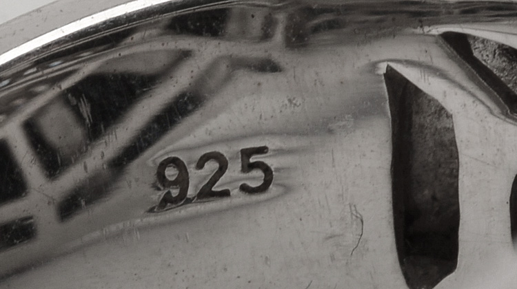 Belle Etoile Sterling Silver and Black Rubber Ring with Crystals