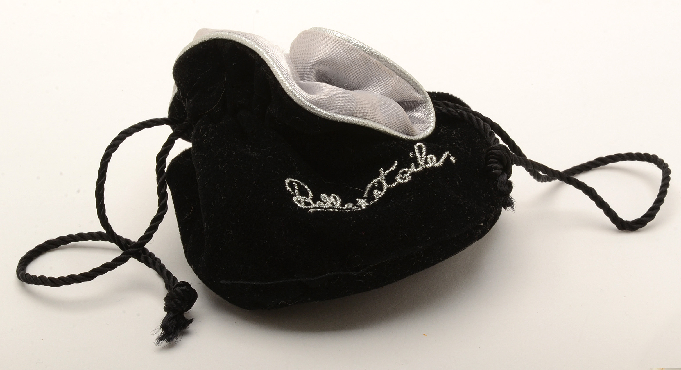 Belle Etoile Sterling Silver and Black Rubber Ring with Crystals