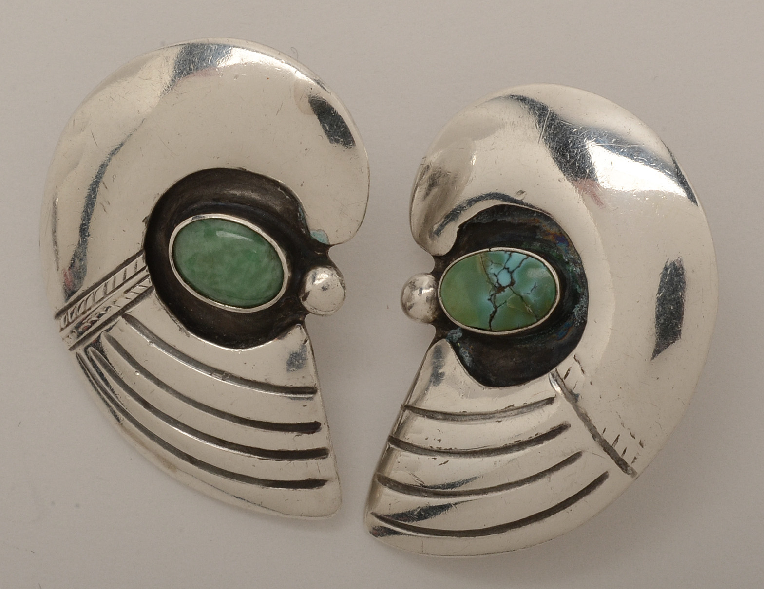 Three Pair of Sterling and 950 Silver Clip-On Earrings