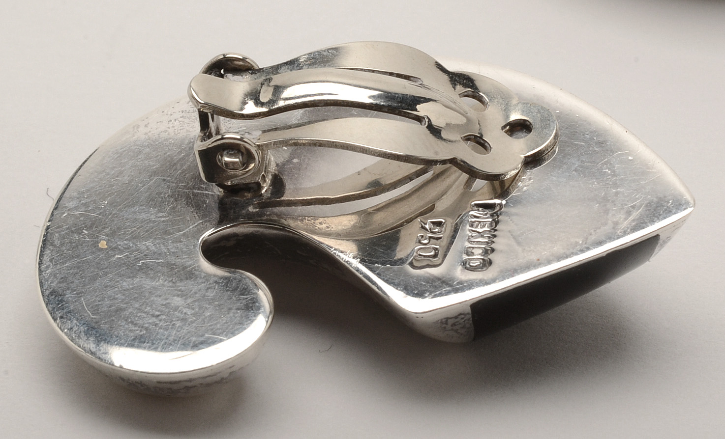 Three Pair of Sterling and 950 Silver Clip-On Earrings