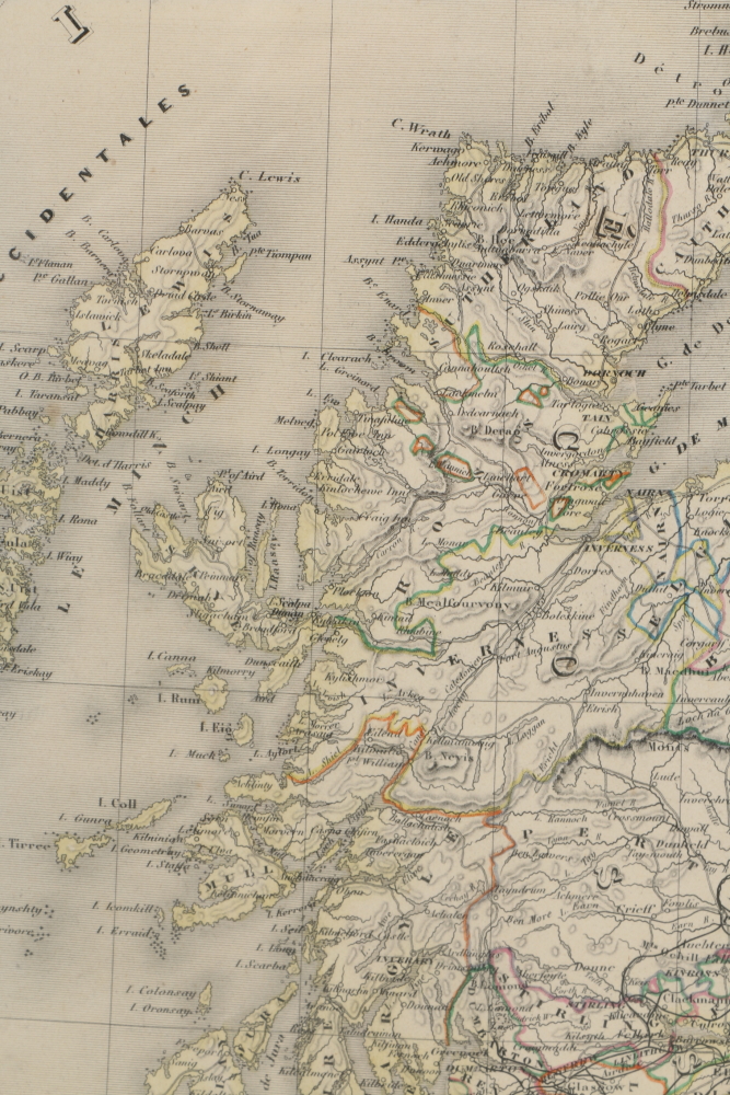 Hand-Colored Engraved Map "Iles Britanniques"