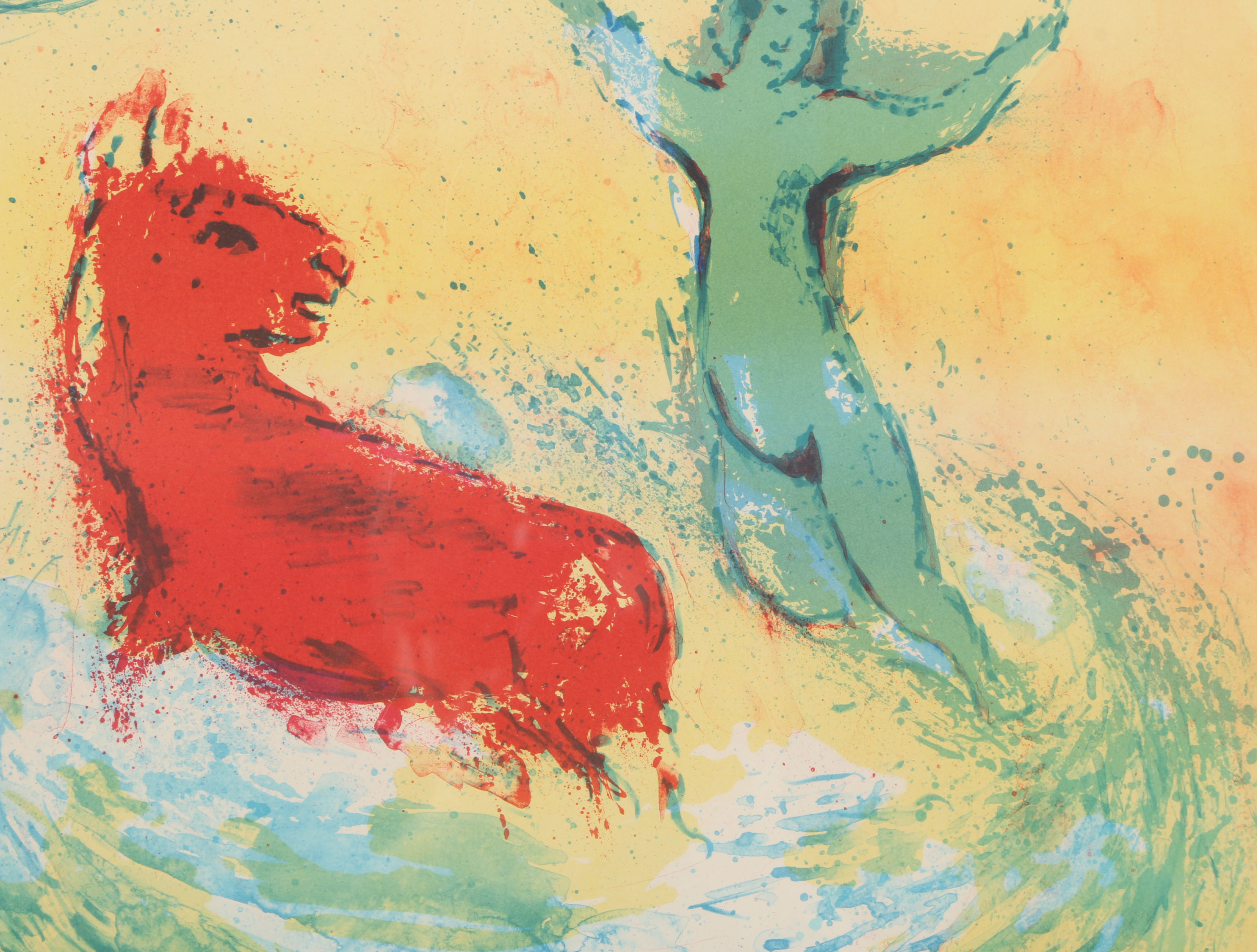 After Marc Chagall Lithograph on Paper "The Wolf Pit" from "Daphnis & Chloé" Series