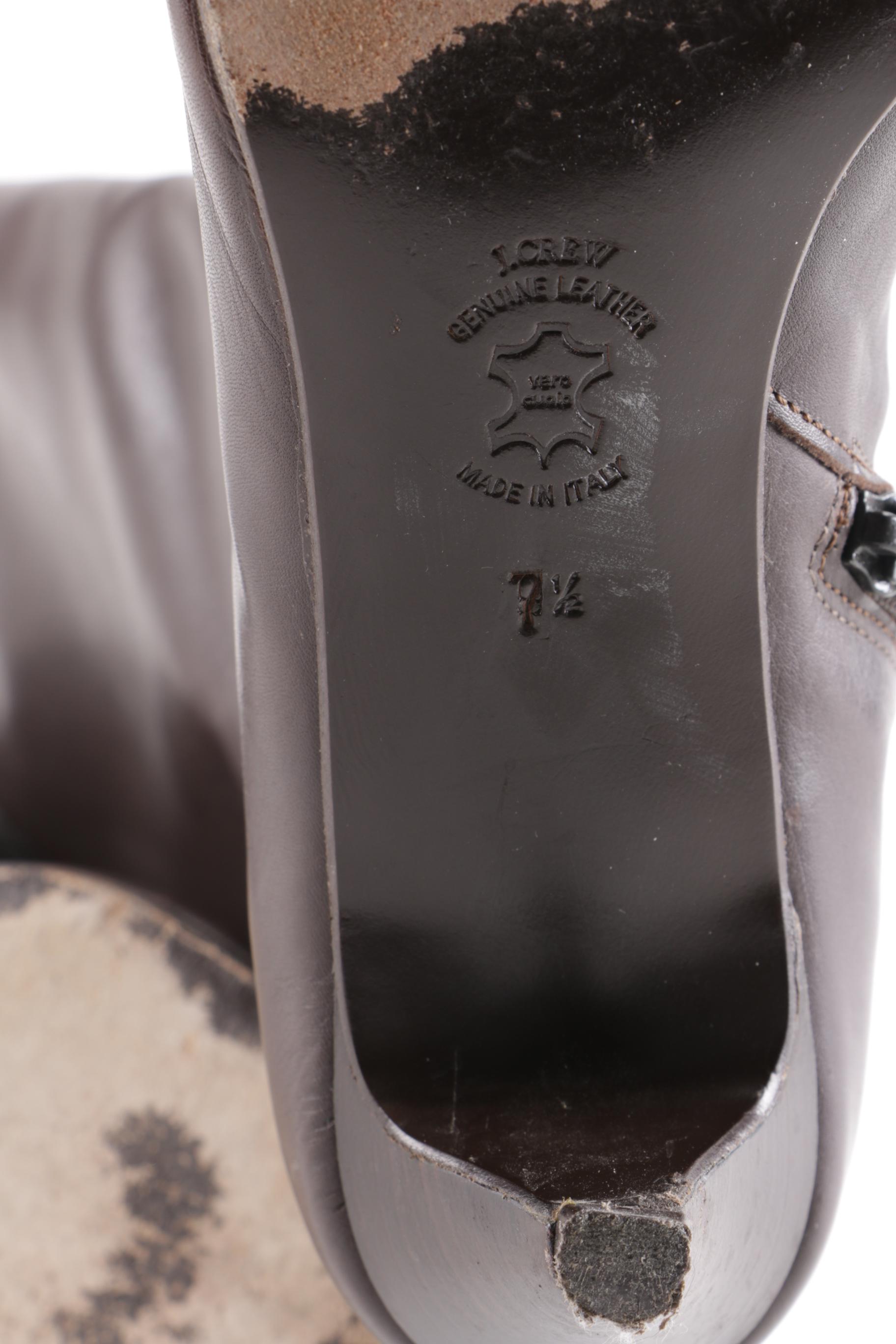 Leather J. Crew Boots