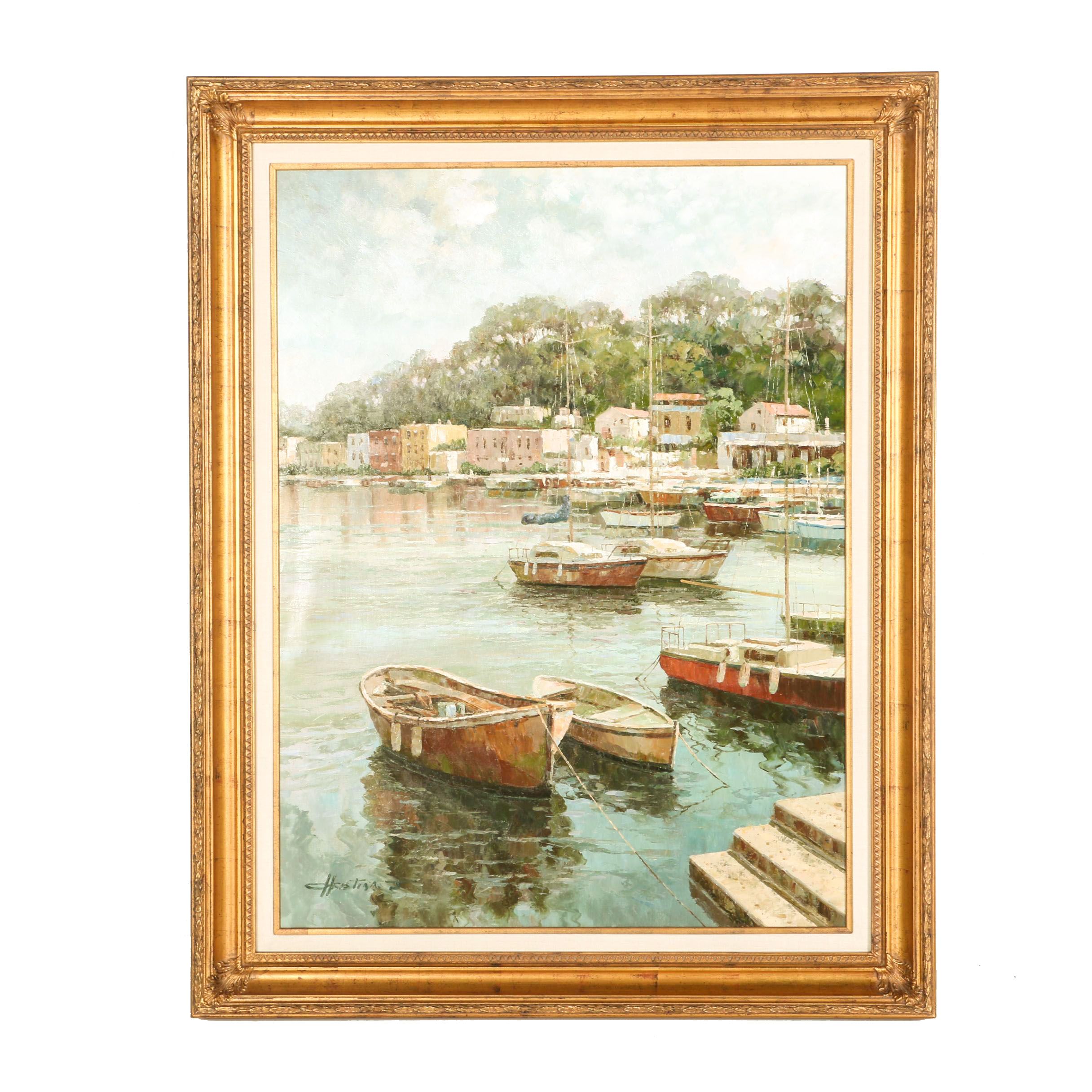 Oil Painting on Canvas of Marina