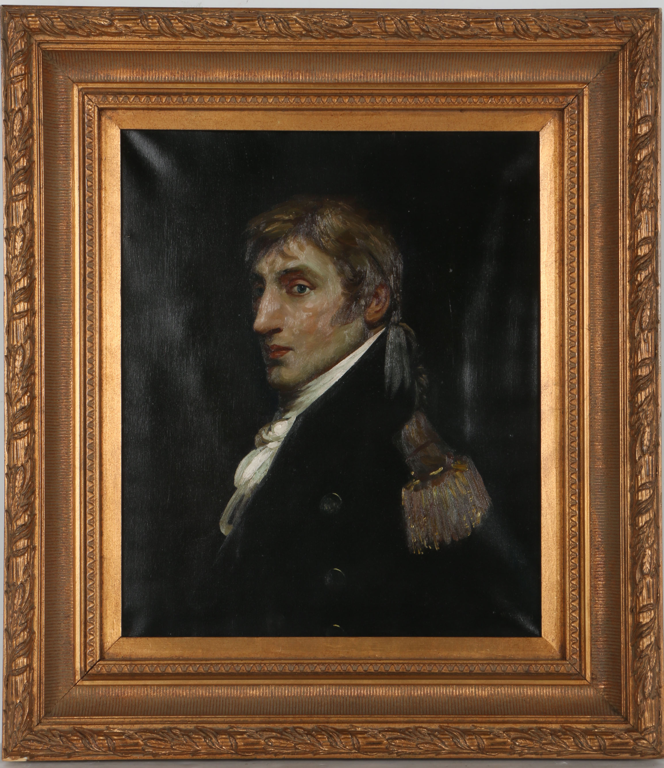 W. Moroni Oil on Canvas Portrait of a 19th Century Man