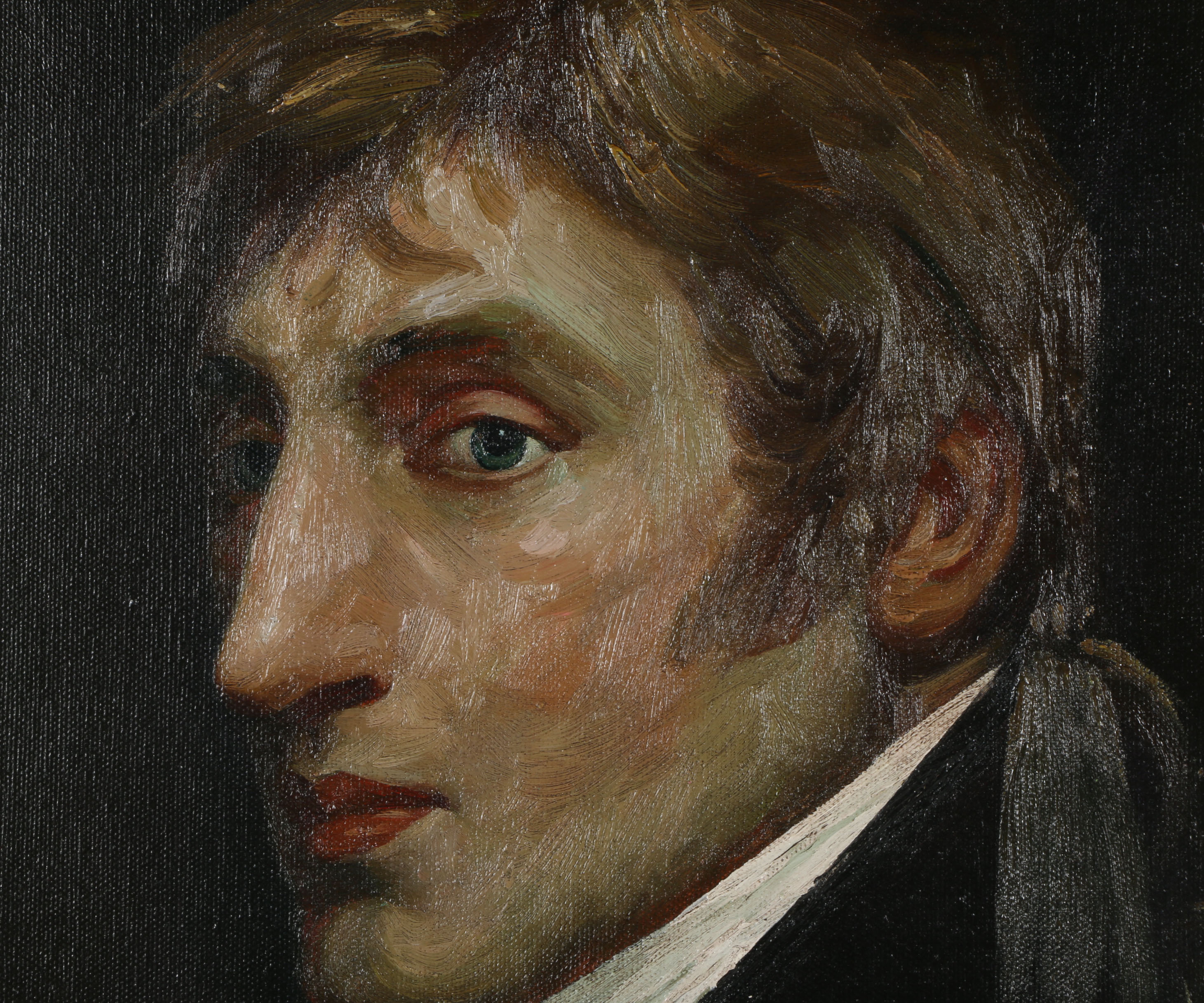 W. Moroni Oil on Canvas Portrait of a 19th Century Man