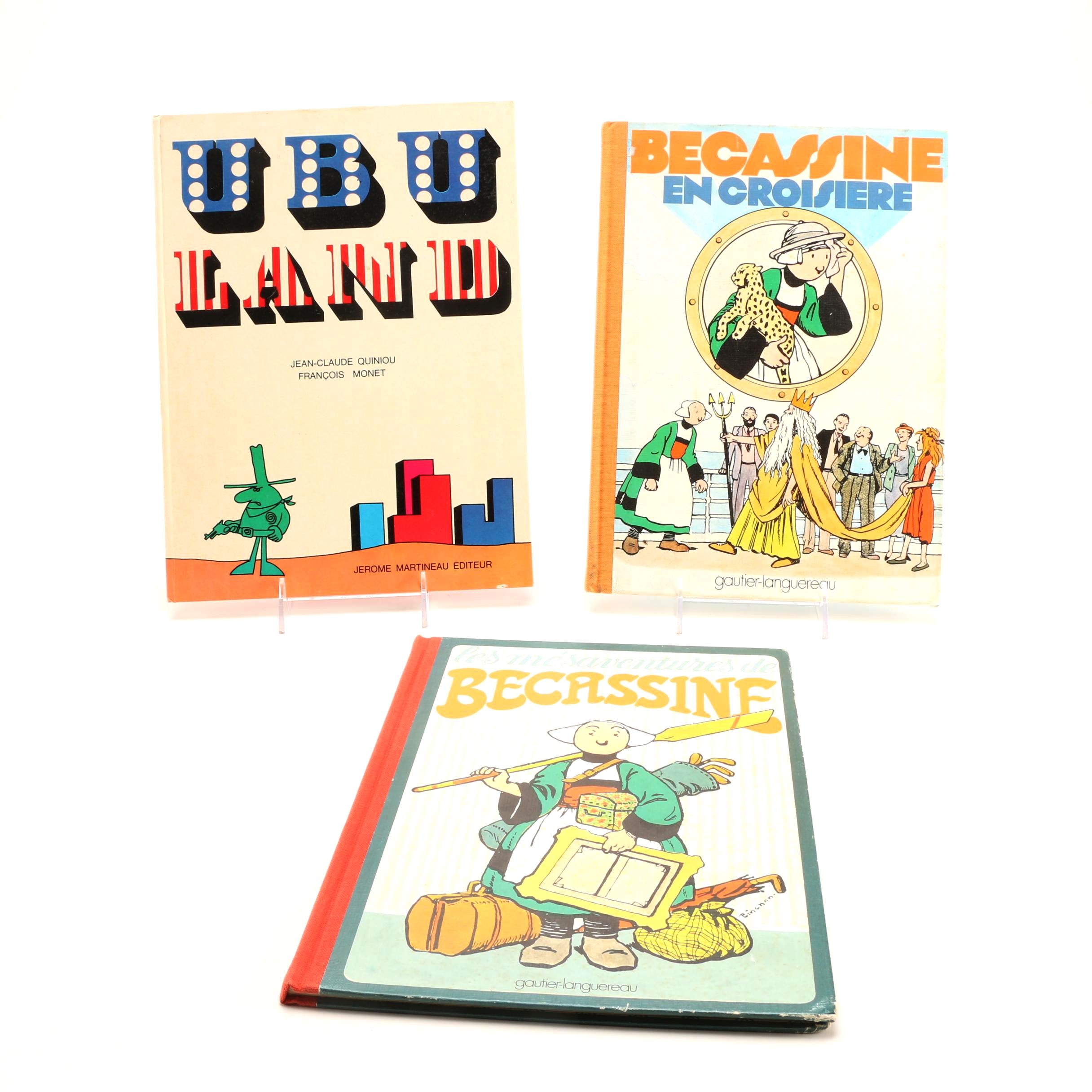 Vintage French Children's Books including "Becassine En Croisiere"