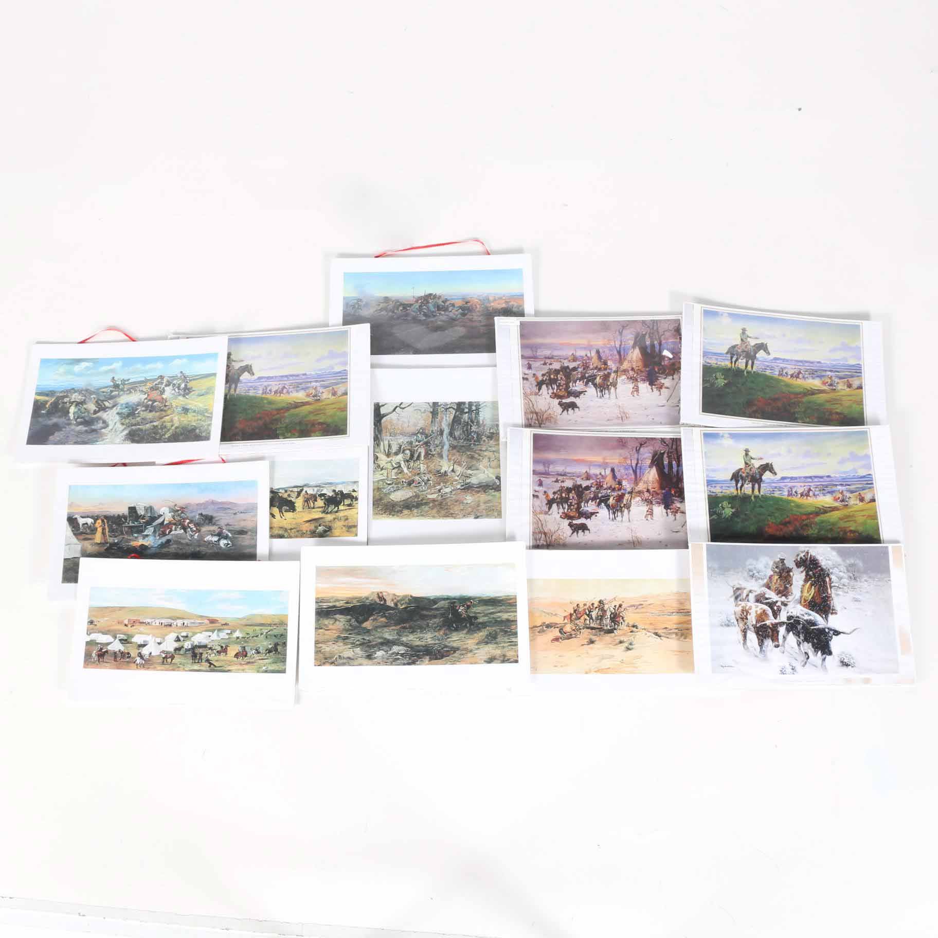 Charles Marion Russell Offset Lithographs of Old West Scenes