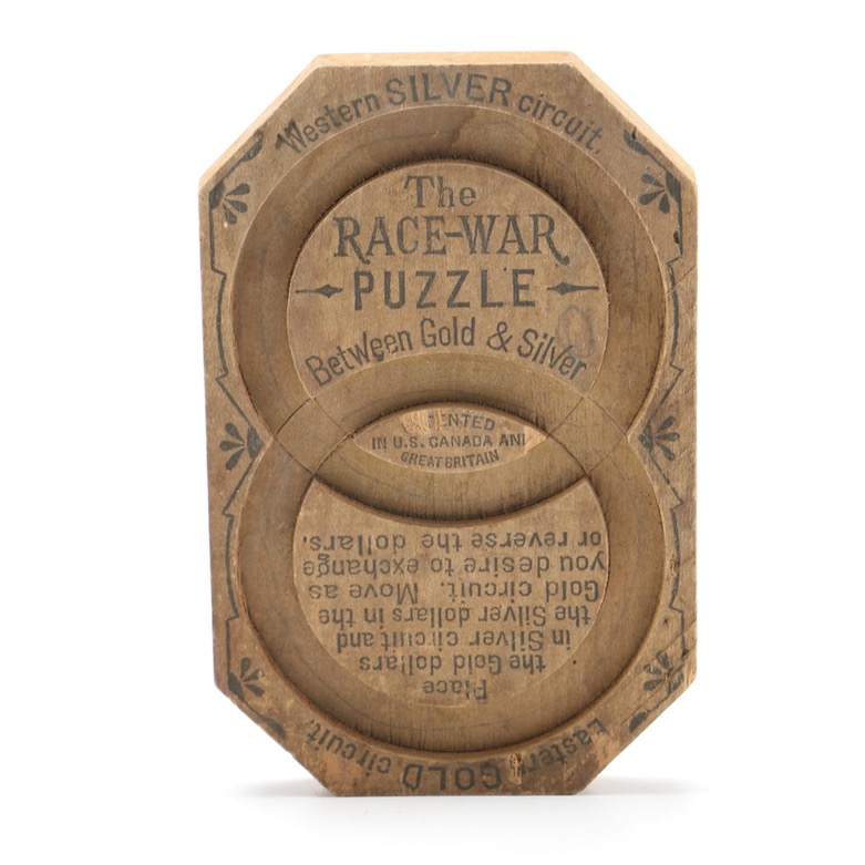 Late 19th Century "The Race-War Puzzle Between Gold & Silver"