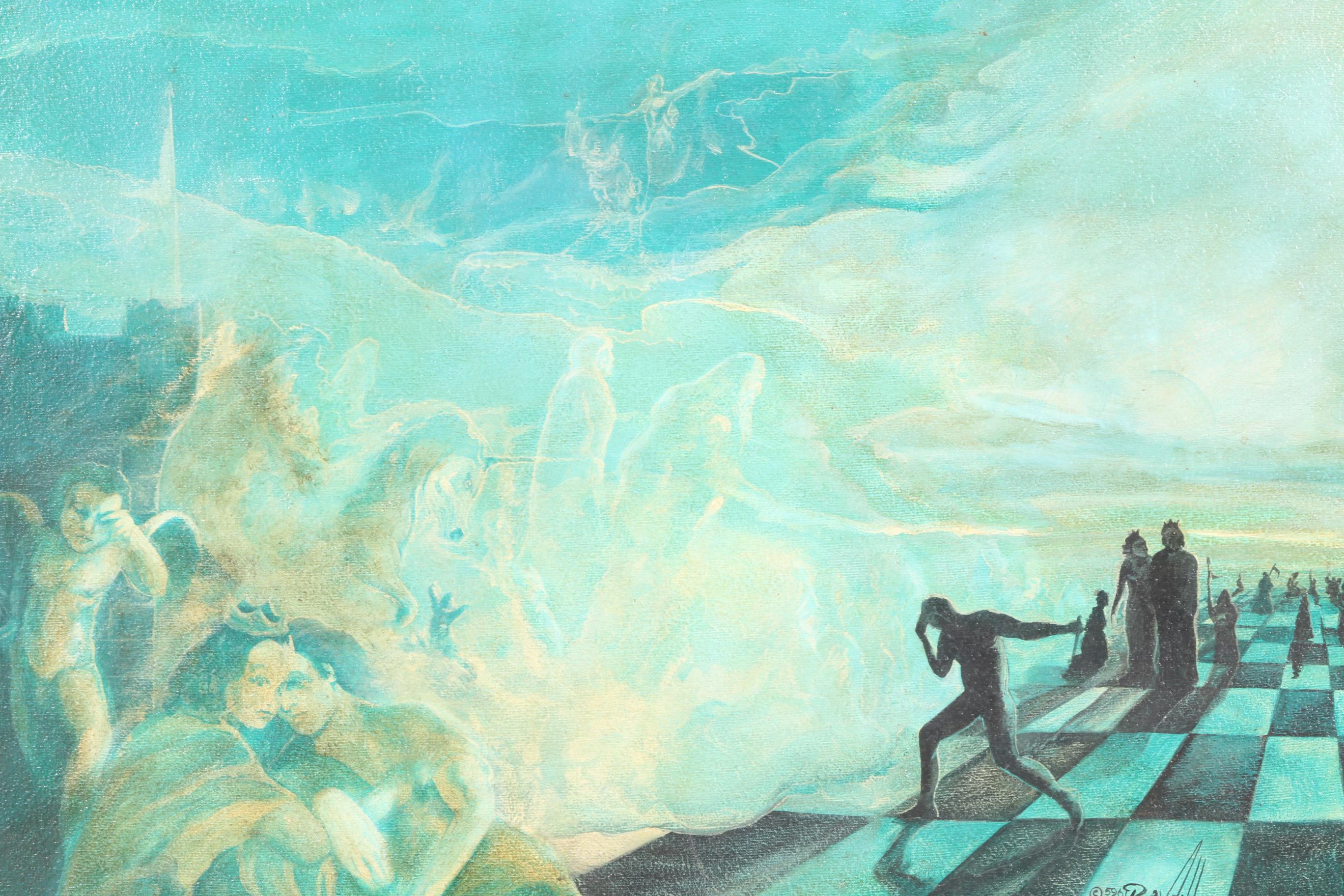 Oil on Canvas Surrealist Landscape